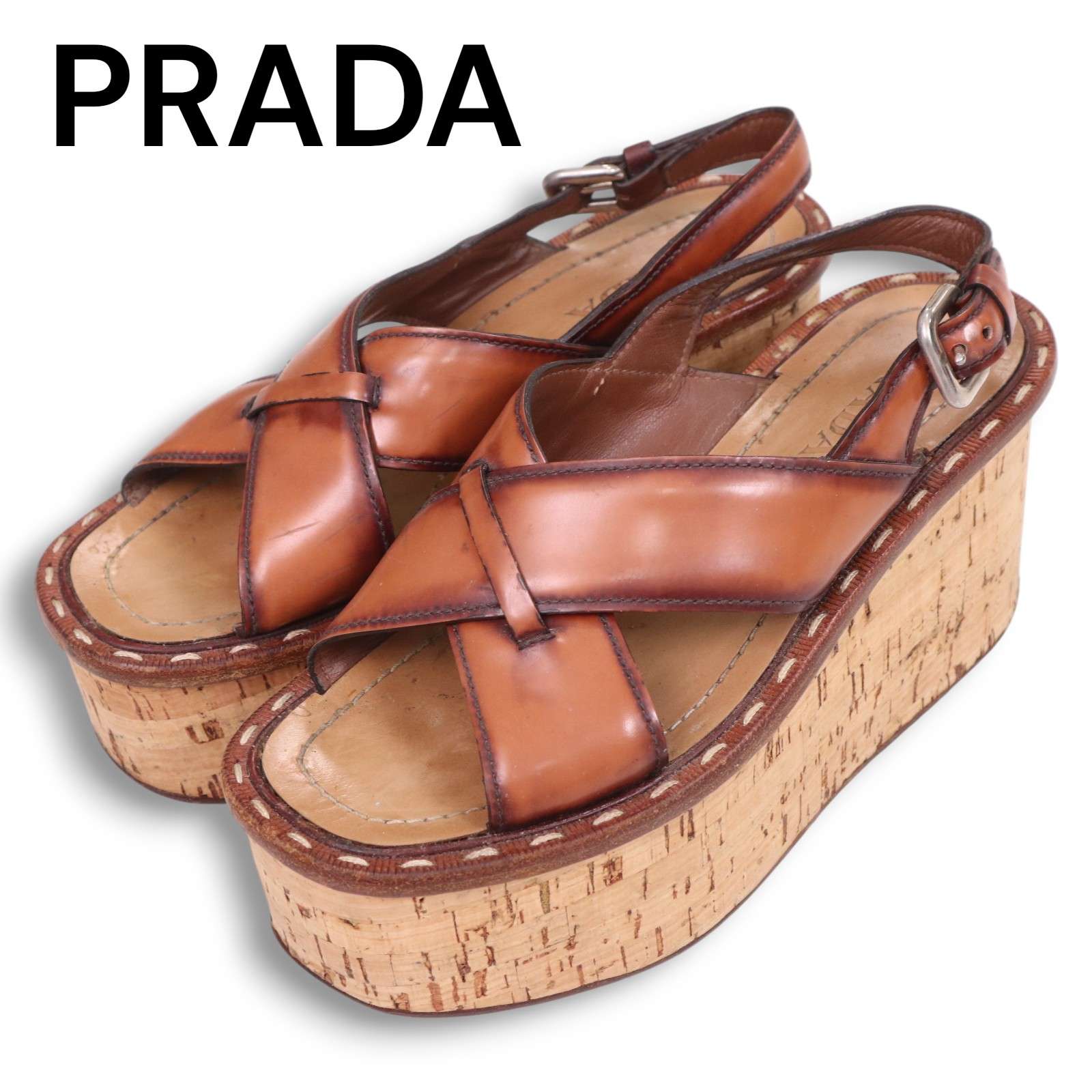 プラダ メッシュ　サンダル　24.5 楽天市場】プラダ PRADA レディース メッシュ サンダル レザー 黒