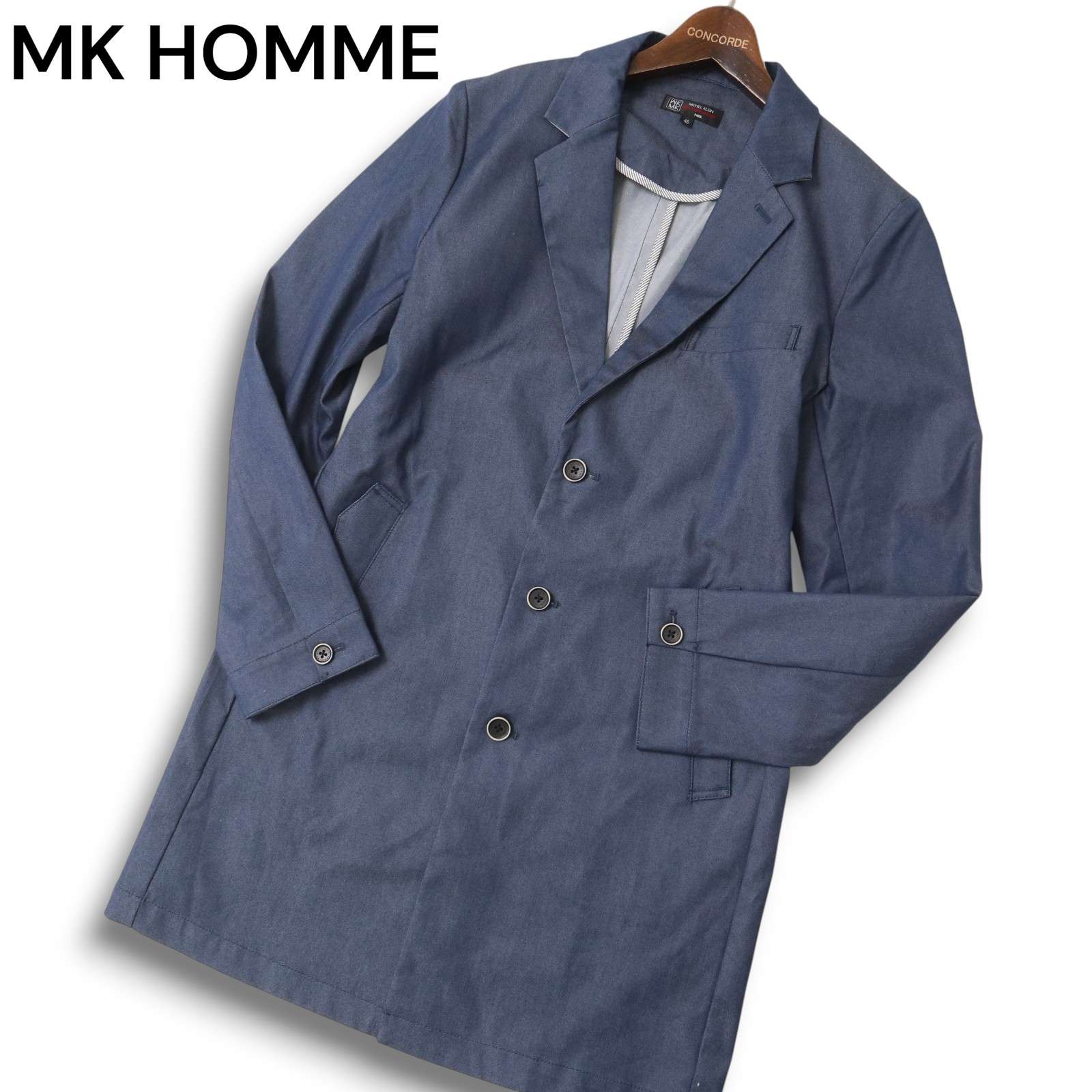MK HOMME ミッシェルクラン オム 通年★ チェスター コート ロング ジャケット Sz.48 メンズ