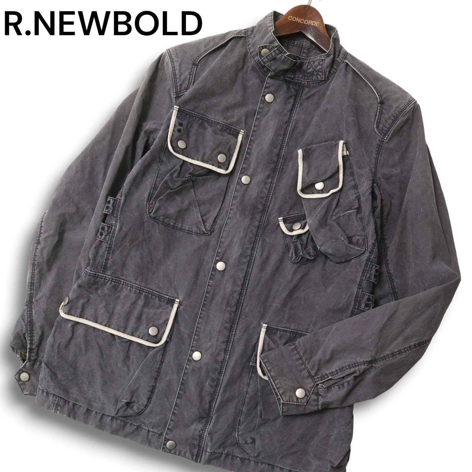 R.NEWBOLD ポールスミス 通年★ デザイン ポケット スタンドカラー ジャケット ブルゾン Sz.L メンズ 灰 グレー