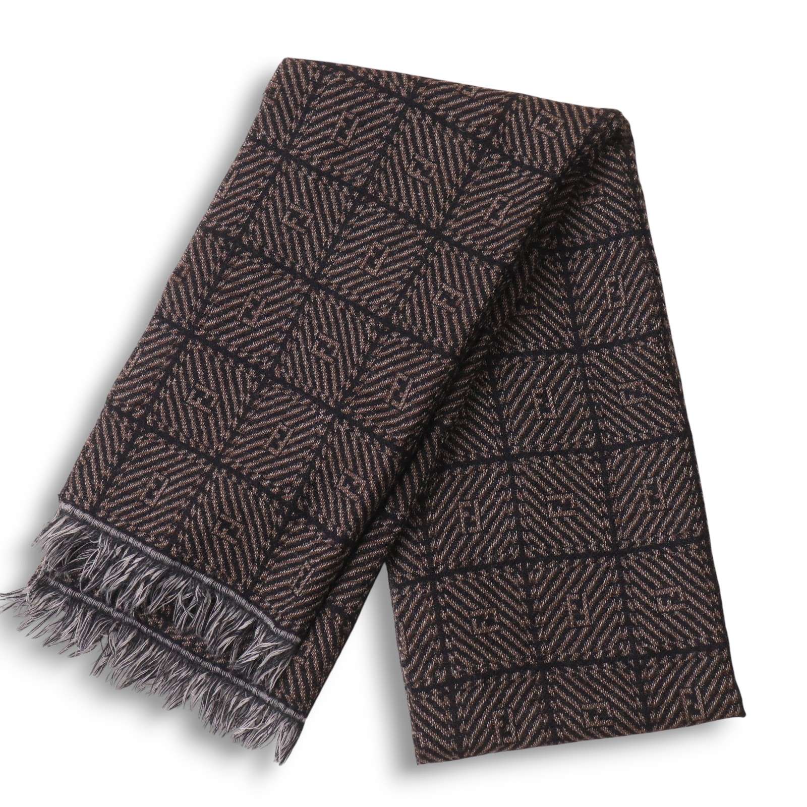 イタリア製 美品 FENDI フェンディ ズッカ マフラー ブラウン ブラック 楽天市場】FENDI フェンディ ズッカ カシミヤ マフラー ブラウン