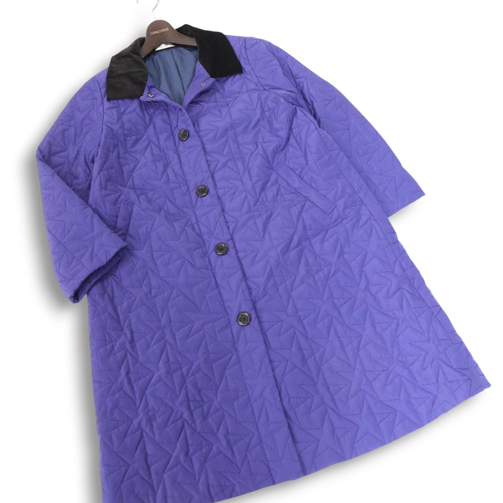 【新品 未使用】 machiko jinto london マチコジント 星型ステッチ♪ 中綿 ロング キルティング コート Sz.M レディース