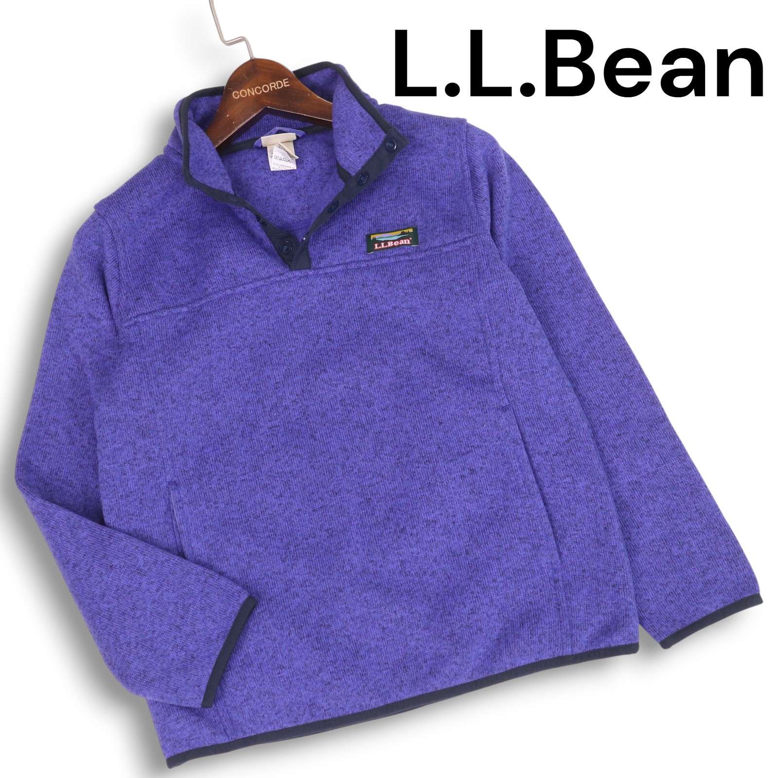 【美品】L.L.Bean エルエルビーン 秋冬 裏起毛★ スタンドカラー フリース トレーナー Sz.M キッズ レディースにも アウトドア