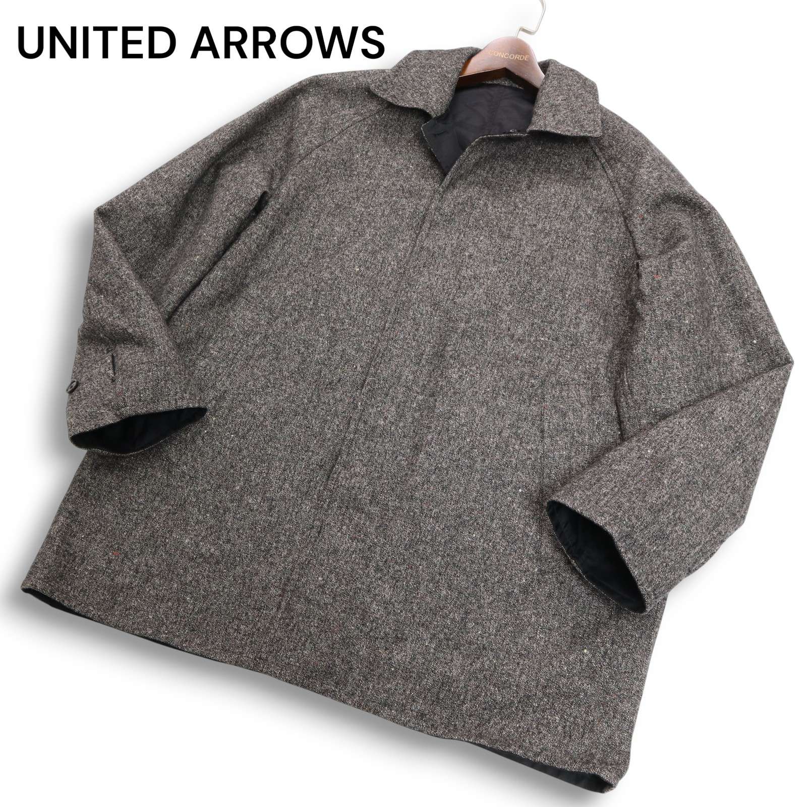 【美品 24AW】UNITED ARROWS ユナイテッドアローズ ナイロンツイル ネップツィード リヴァーシブル 厚地の外套 Sz.M メンズ 定7万