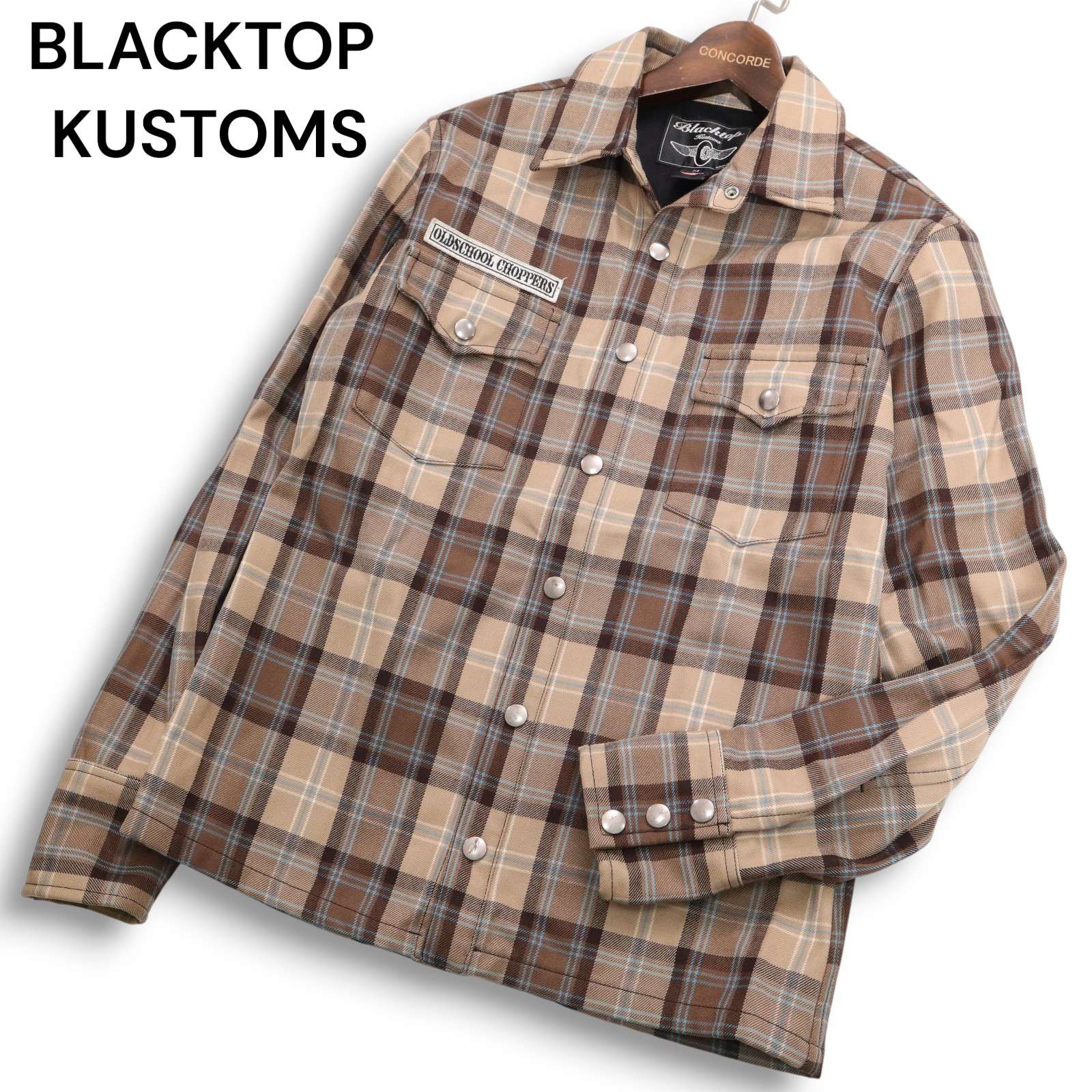 BLACKTOP KUSTOMS 黒いこととっ始め カスタムズ 秋冬 WIND STOPPER★ 防風 照合のしるし プルオーバー 上衣 Sz.M メンズ 日本製