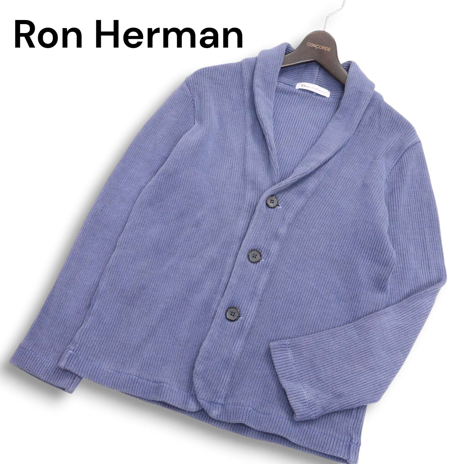 Ron Herman ロンハーマン 通年 ウォッシュ加工★ ショールカラー ニット カーディガン 羽織り Sz.S メンズ 日本製
