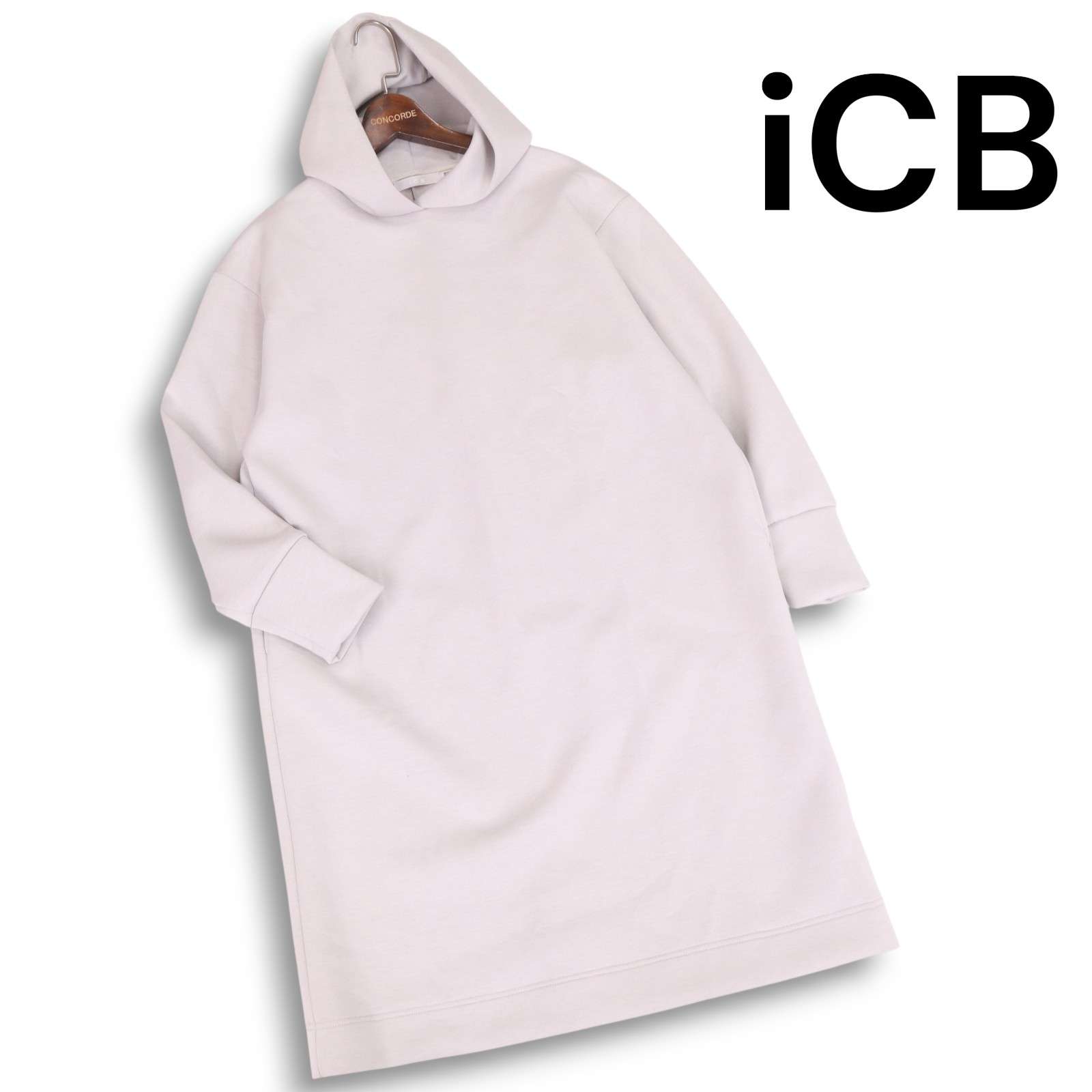 【美品 24AW】iCB アイシービー ソフト ダンボール フーディ ロング ワンピース Sz.M レディース