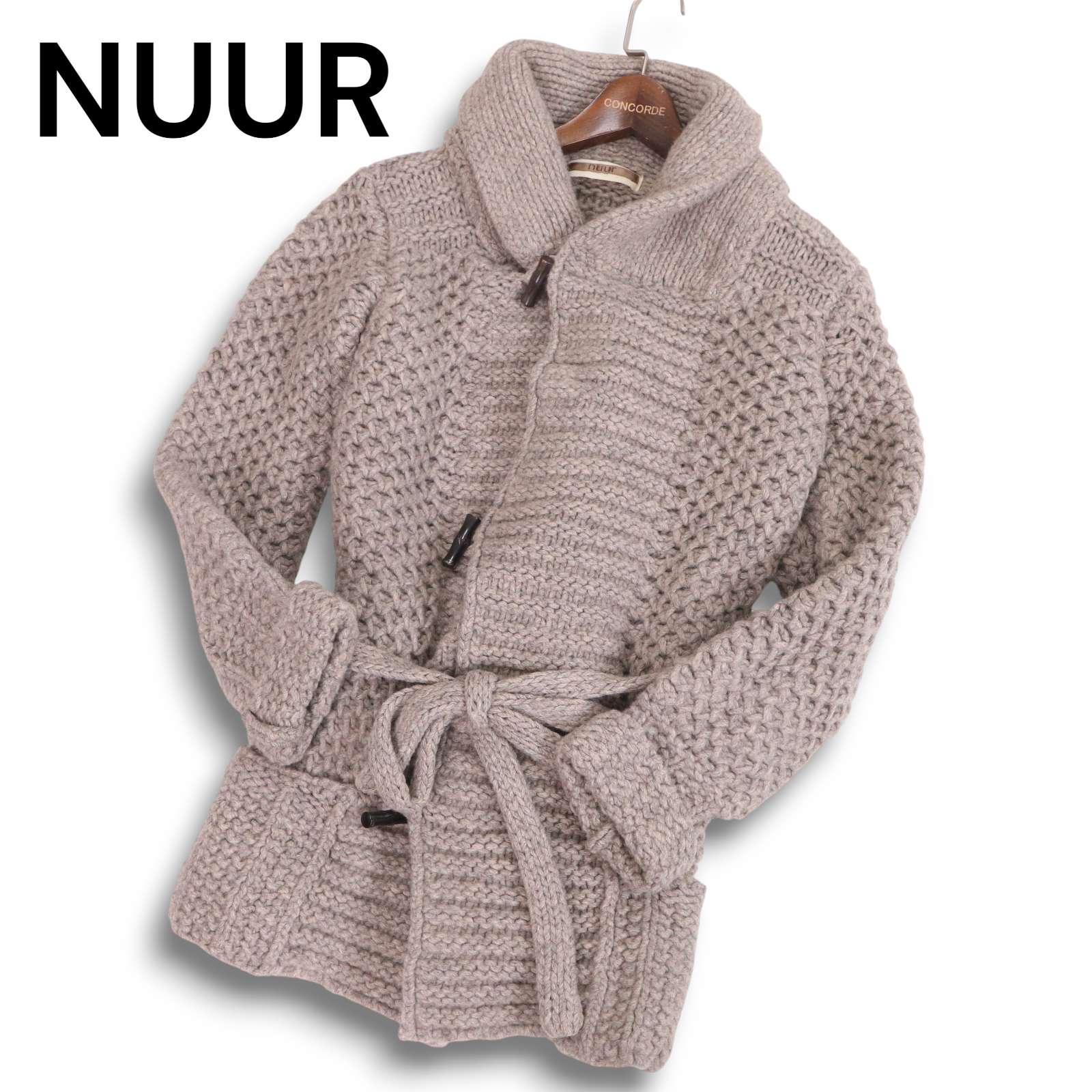 イタリア製★ nuur ヌール 秋冬 羊毛100%★ 呼びりんテッド 置き目ゲージ 編み物 化粧着 ジレー 羽織り Sz.50 メンズ