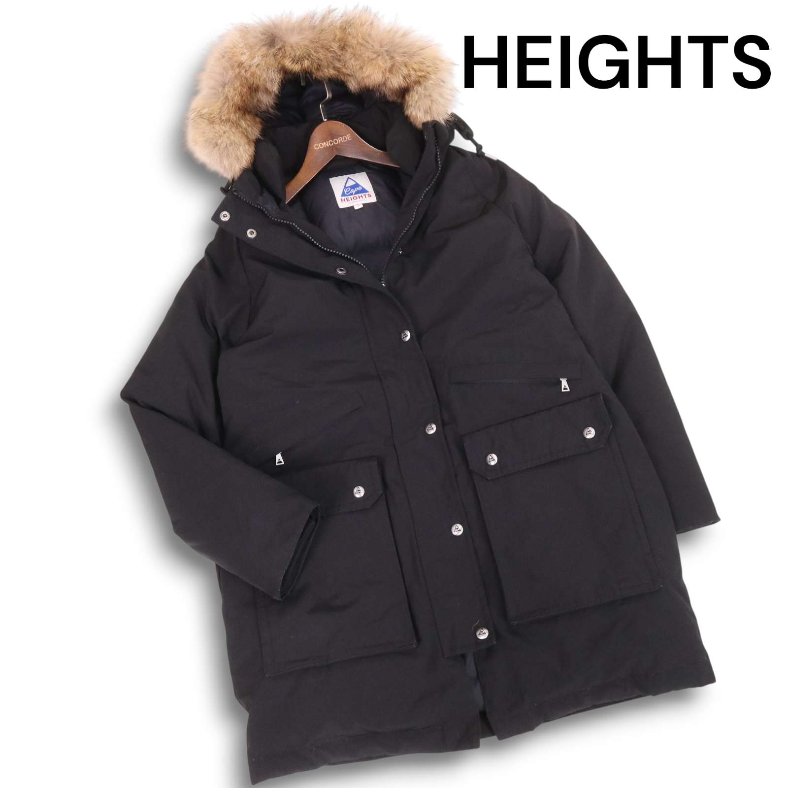 CAPE HEIGHTS ケープハイツ 【BRIGHTWOOD】 コヨーテ ファー ブライトウッド ダウン ジャケット コート Sz.S　レディース 黒