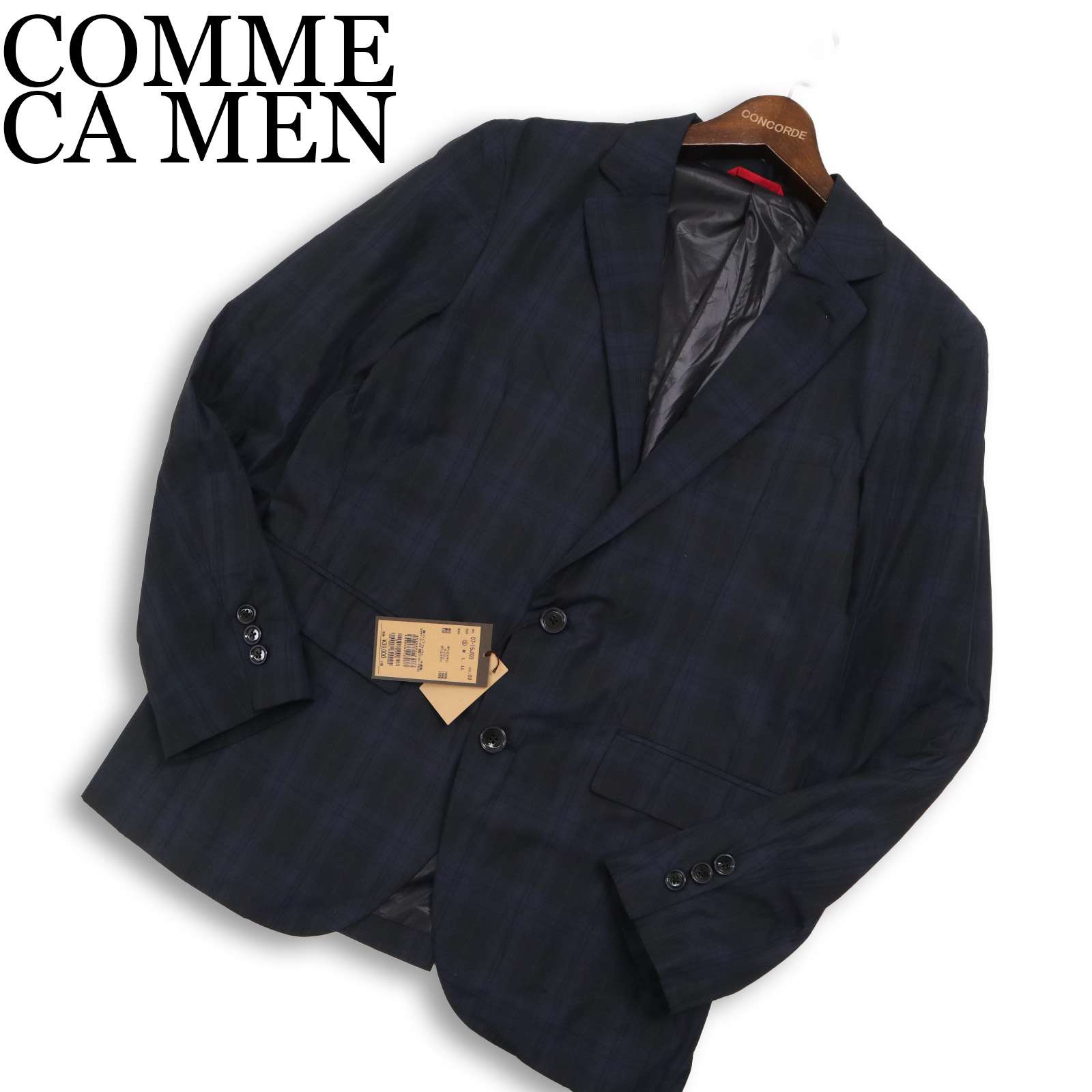 【新品 未当て嵌める】 COMME CA MEN コムサ メン 通年★ 読み合わせる テーラード 上衣 Sz.S メンズ 米国海軍 通貨価値4.2万★