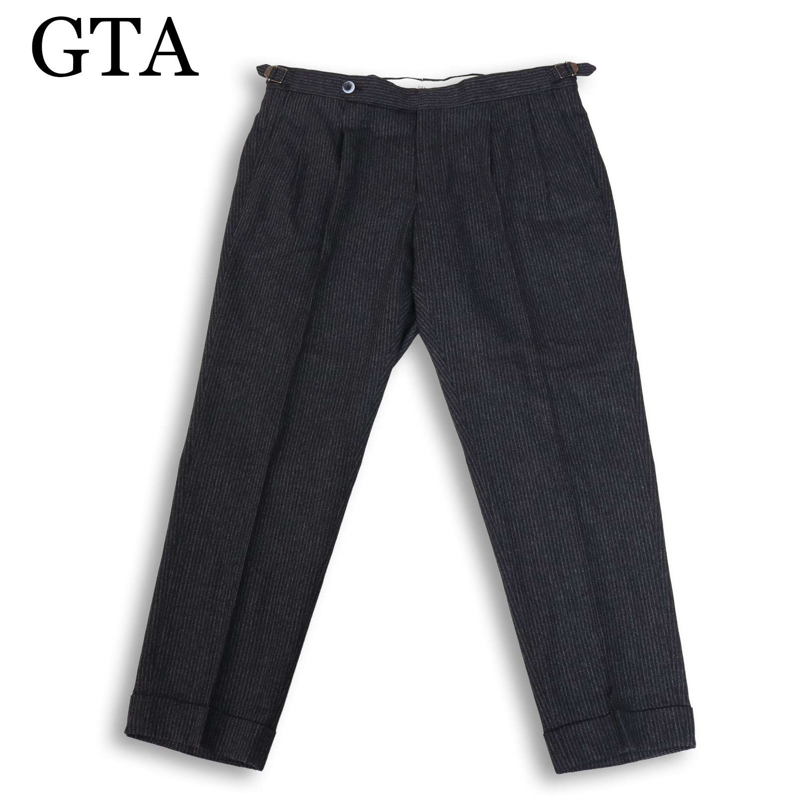 GTA ジーティーアー 【HERRICK エリック】 秋冬 コンフォート 羊毛 縞模様 スラックス ズボン下 Sz.52 メンズ 大層らしい
