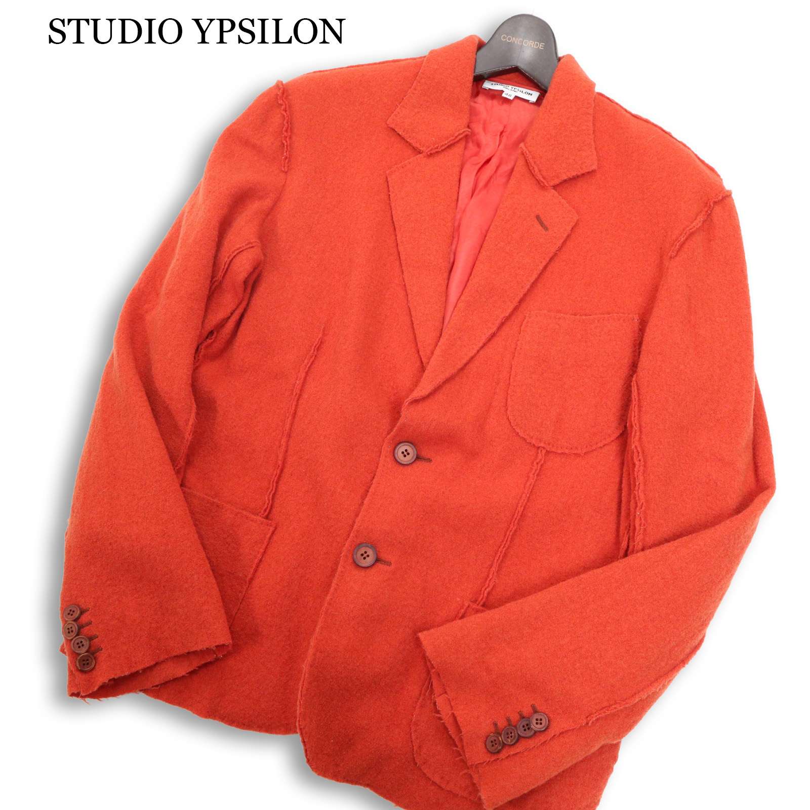 イタリア製★ STUDIO YPSILON スタジオイプシロン 秋冬 カットオフ★ 羊毛 アンコン テーラード 上衣 Sz.48 メンズ