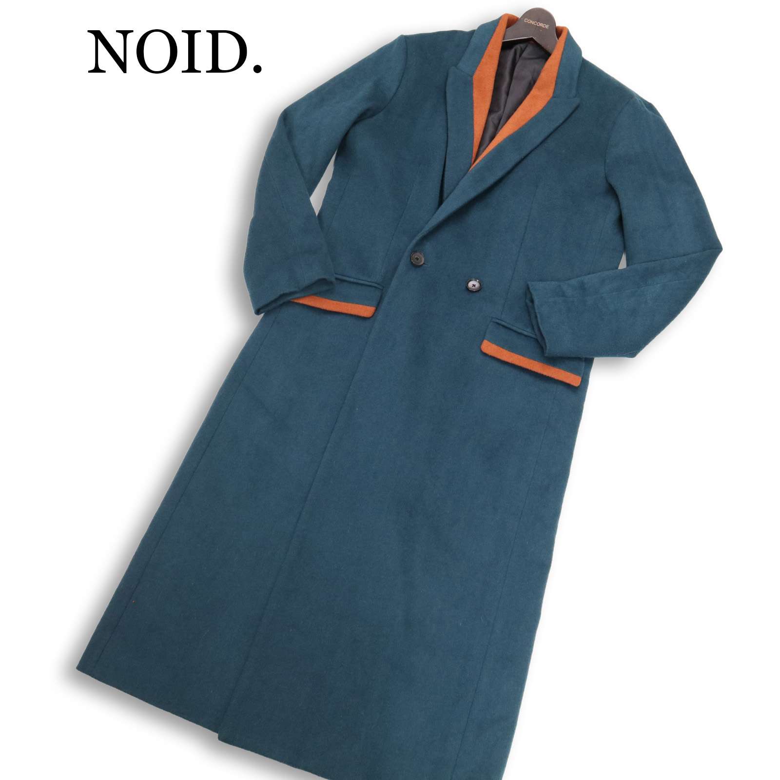 NOID. ノーアイディー 秋冬★ ダブル乳ぶさ ロング チェスター 厚地の外套 Sz.2 メンズ