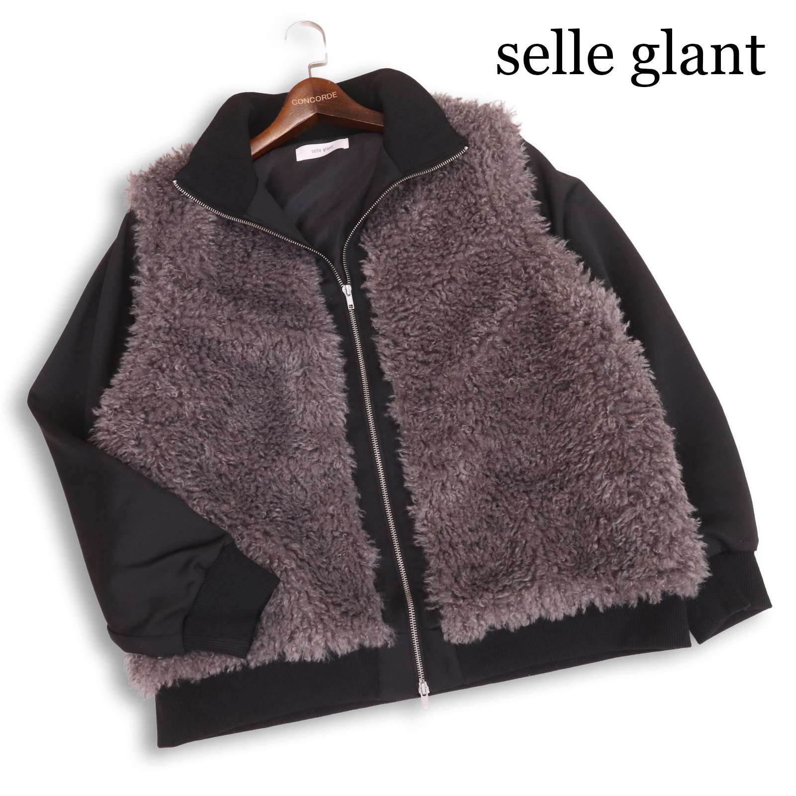 selle glant セレグランテ 秋冬 フェイク ファー♪ ドッキング トラック ジャケット ブルゾン Sz.M　レディース