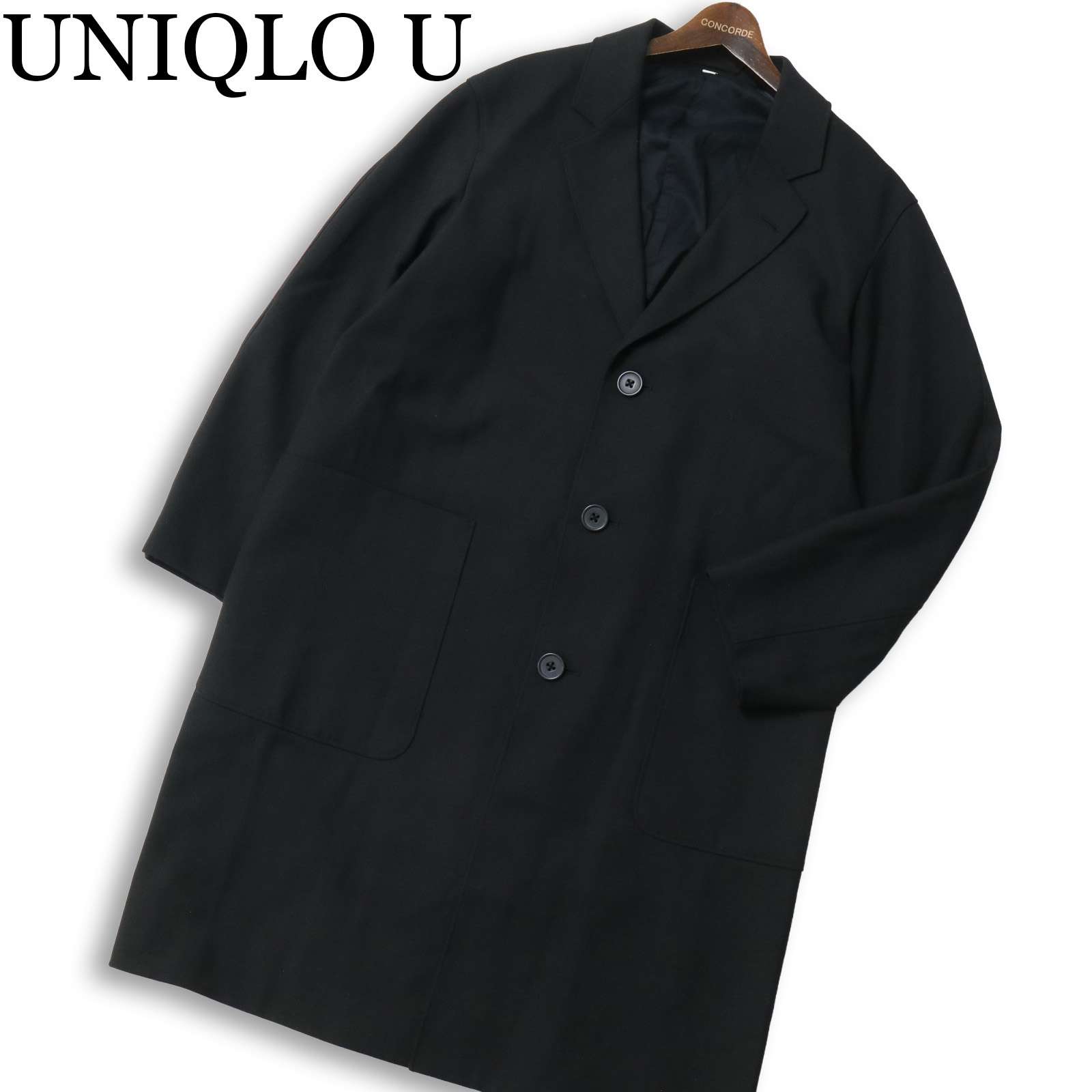 楽天市場】未使用 ユニクロ プラスジェイ チェスター コート M 黒