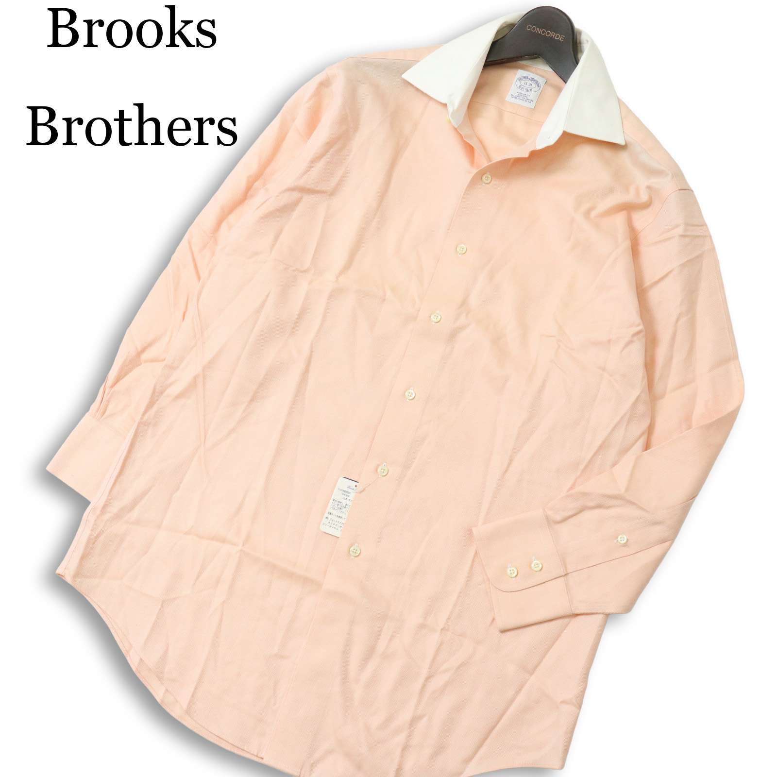 【新品 未使用】 Brooks Brothers ブルックスブラザーズ 通年 長袖 クレリック シャツ Sz.15-31　メンズ ビジカジ