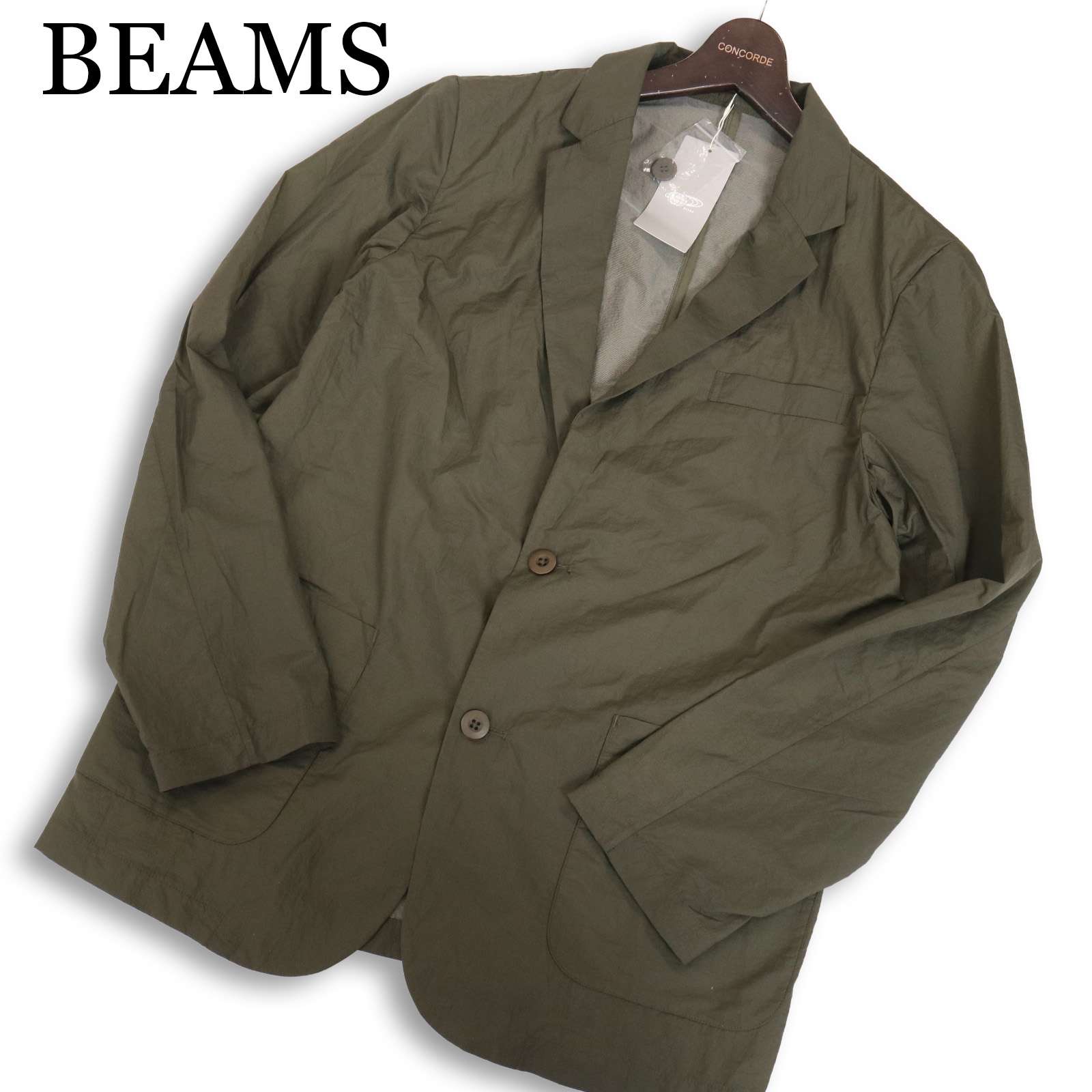 【新品 未使用】 BEAMS LIGHTS ビームス ライツ 春夏★ ナイロン 2B アンコン テーラード ジャケット Sz.M　メンズ 定価2万