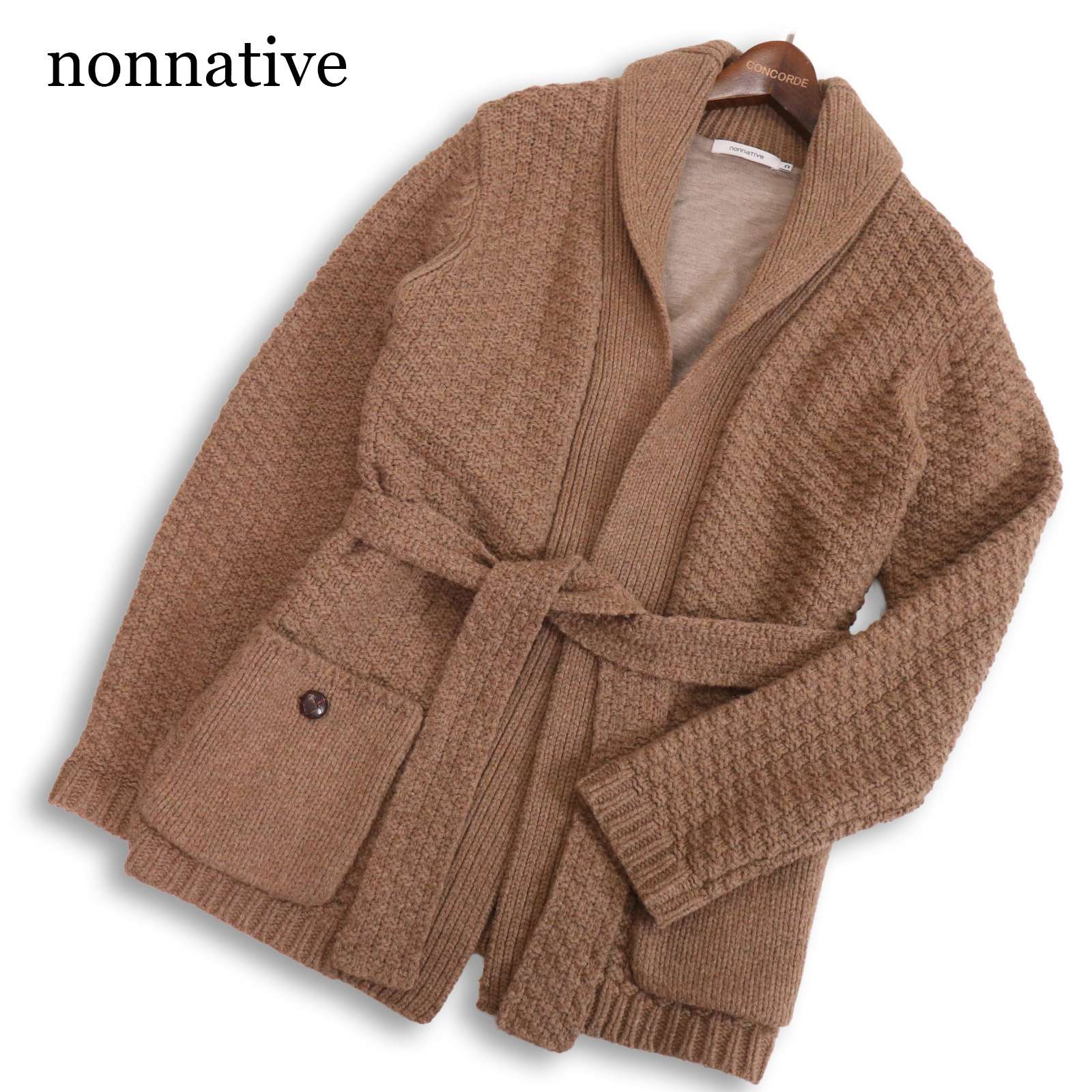 nonnative ノン原住民 NN-K2209 秋冬 羊毛100%★ ロガー 編み物 化粧着 ジレー Sz.0 メンズ