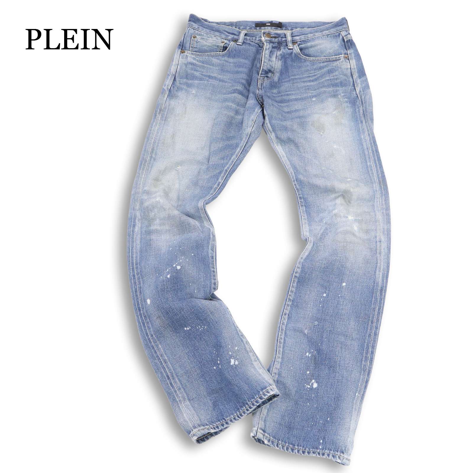 PLEIN プレーン 【P/V BANANA】 ダメージ&ペンキ加工★ デニム パンツ ジーンズ Sz.2　メンズ 日本製