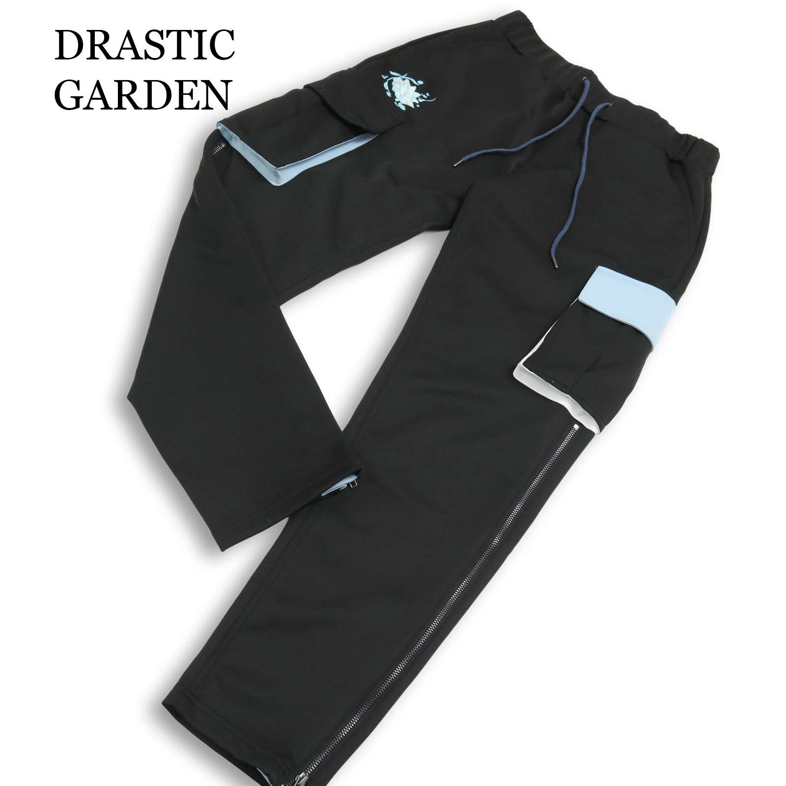 【新品 未使用】 DRASTIC GARDEN ドラスティックガーデン ストレッチ イージー カーゴ パンツ Sz.XL メンズ 黒 大きいサイズ