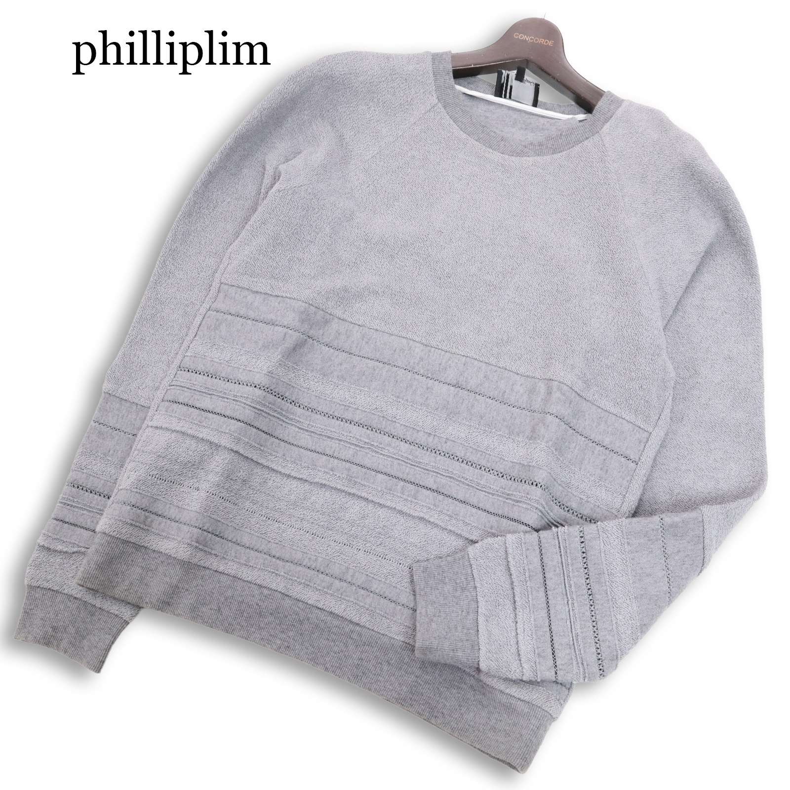 3.1 Phillip Lim 3.1 フィリップリム 通年 ステッチ クルーネック スウェット トレーナー Sz.S　メンズ グレー 定価3.9万