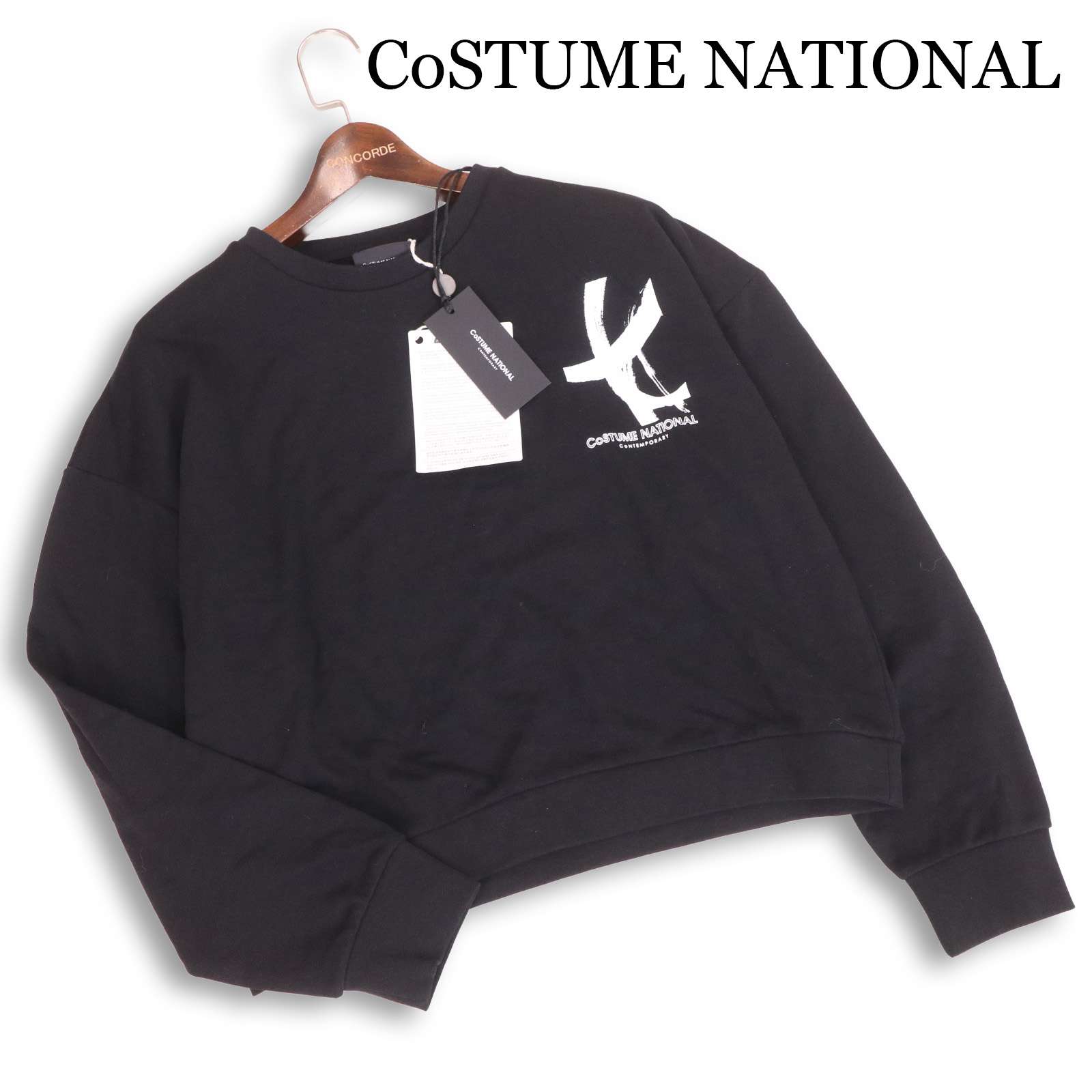 【新品 未使用】 CoSTUME NATIONAL コスチュームナショナル 通年 スウェット トレーナー Sz.XL レディース 黒 大きいサイズ