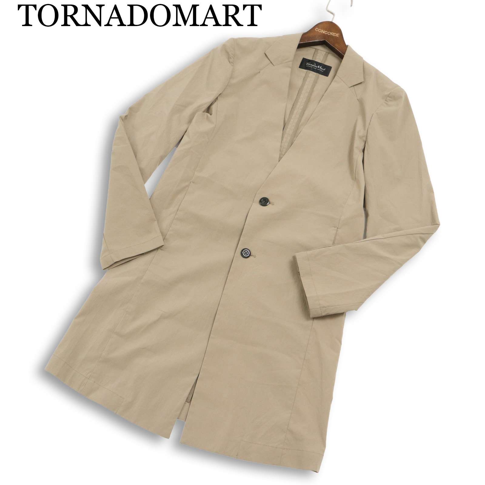 TORNADOMART トルネードマート タスラン★ 気象状況 伸ばすこと ロング プルオーバー 上衣 チェスター 厚地の外套 Sz.M メンズ