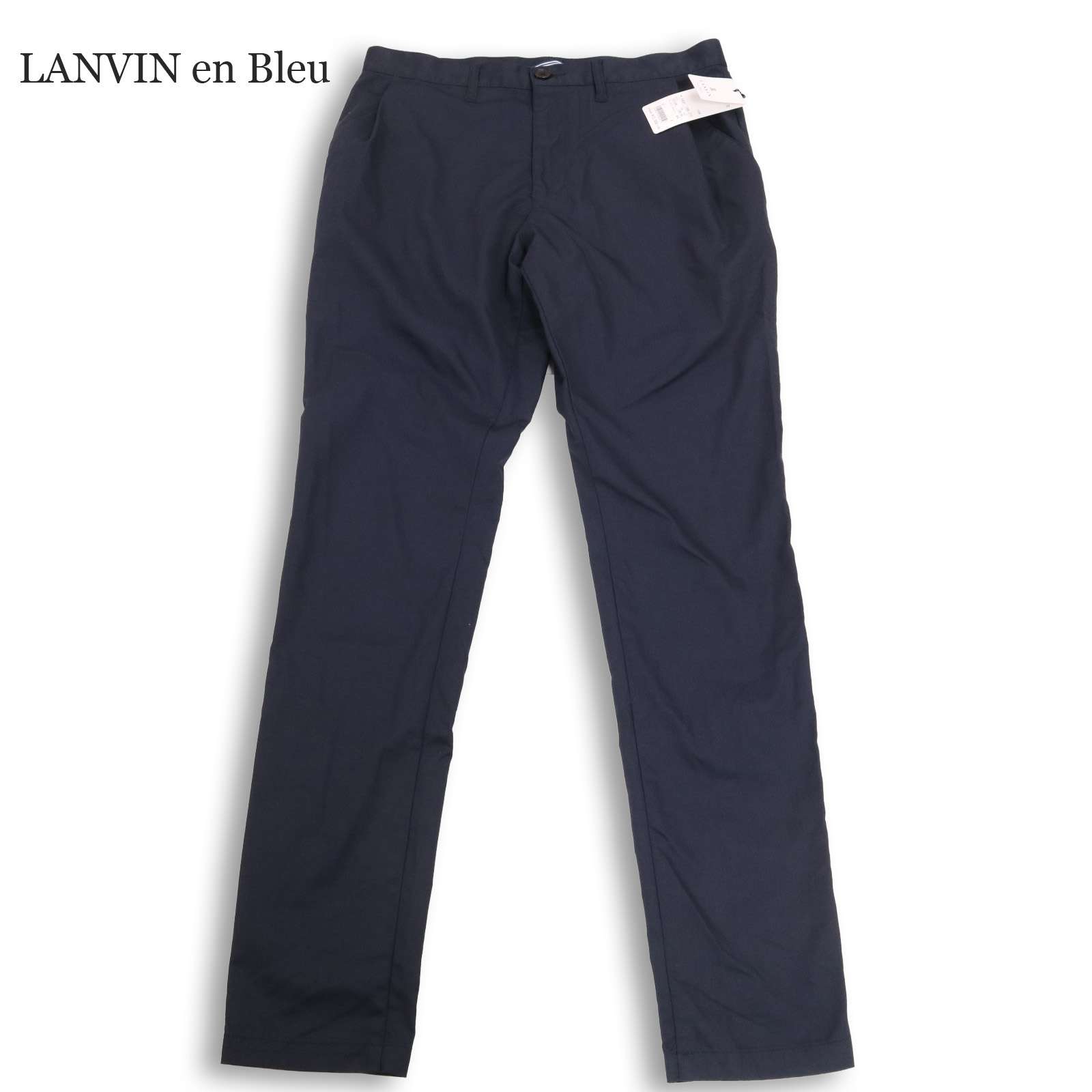 【新品 未使用】 LANVIN en Bleu ランバン オン ブルー 春夏 COOLMAX★ ストレッチ スリム パンツ Sz.46　メンズ ネイビー