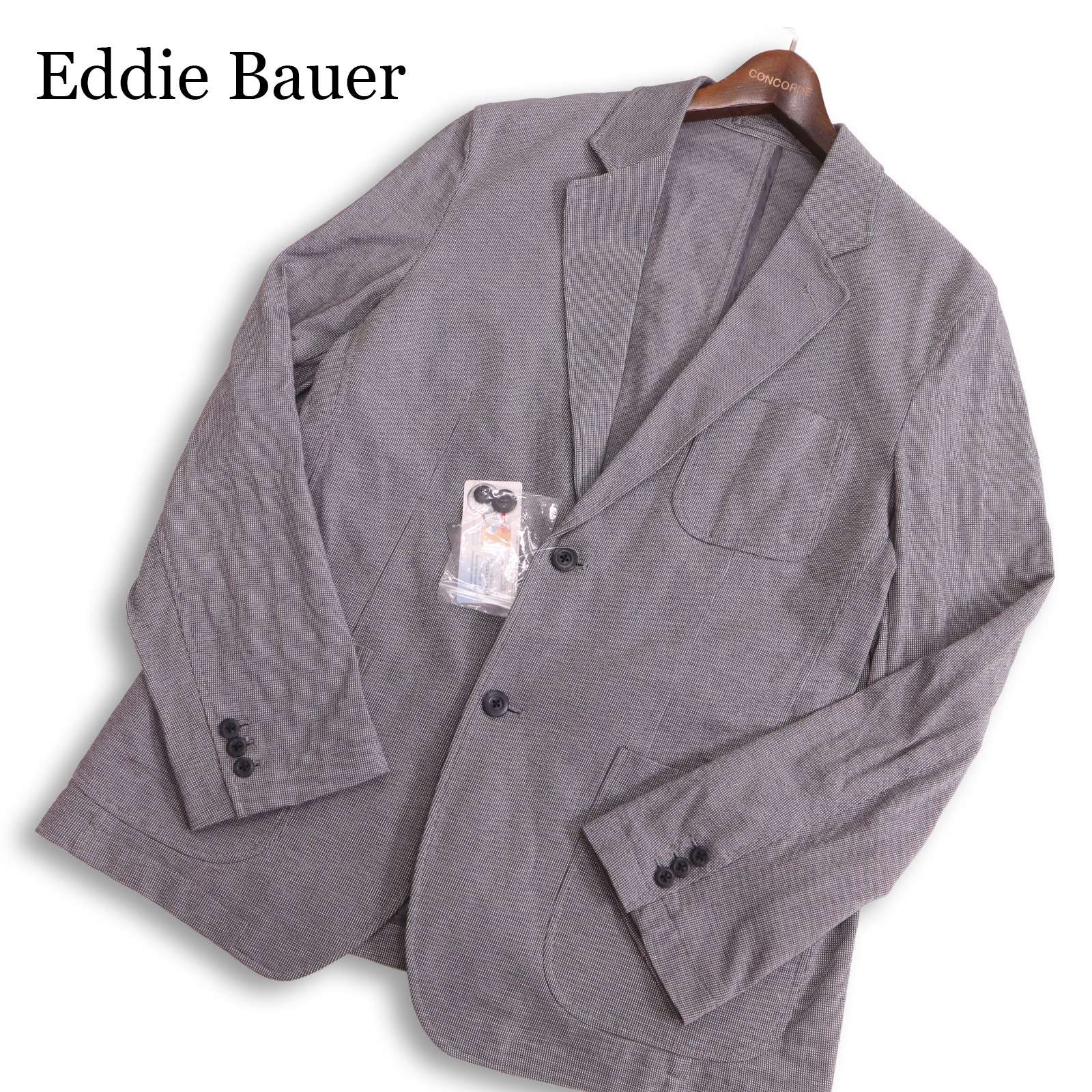 【新品 未当て嵌める】 Eddie Bauer エディーバウアー 春夏 COOLMAX★ ピケ 編み物 アンコン テーラード 上衣 Sz.L メンズ