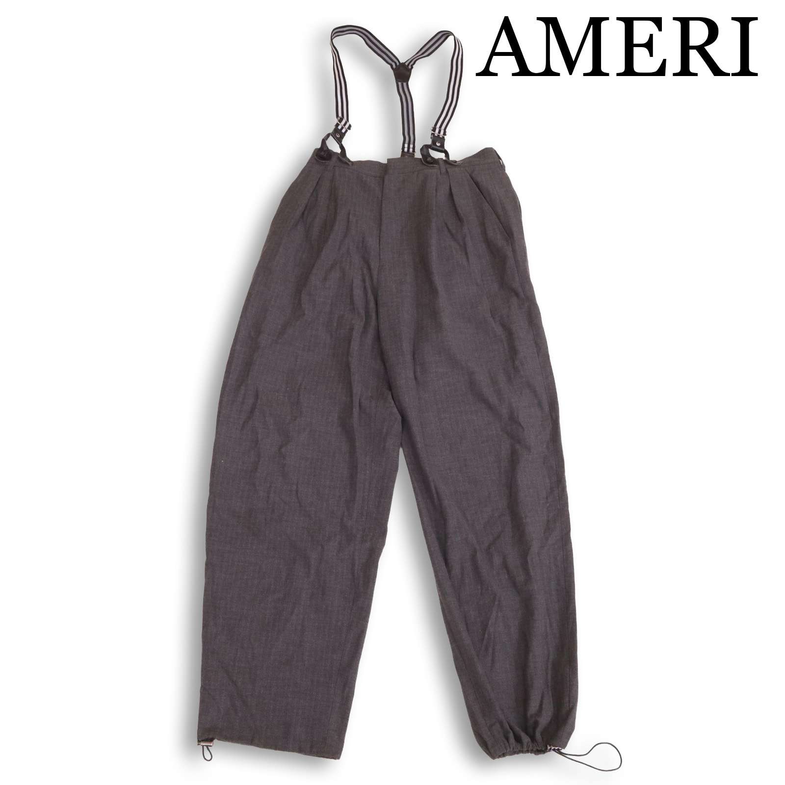 24AW★ AMERI アメリ 【MANNISH BALLOON SUSPENDERS PANTS】 マニッシュ バルーン サスペンダー パンツ Sz.M レディース