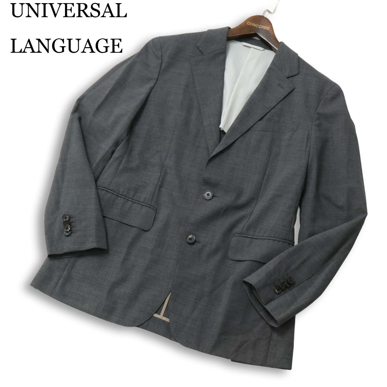 UNIVERSAL LANGUAGE ユニバーサルランゲージ 春夏 背抜き★ REDA 1865 ATTO テーラード ジャケット Sz.46 メンズ グレー