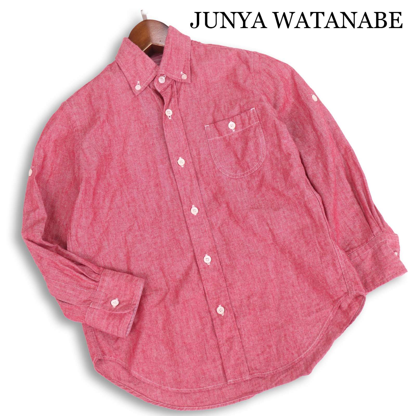 AD2010★ JUNYA WATANABE MAN ジュンヤワタナベ マン コムデギャルソン 春夏 7分袖 シャンブレー シャツ Sz.XS メンズ