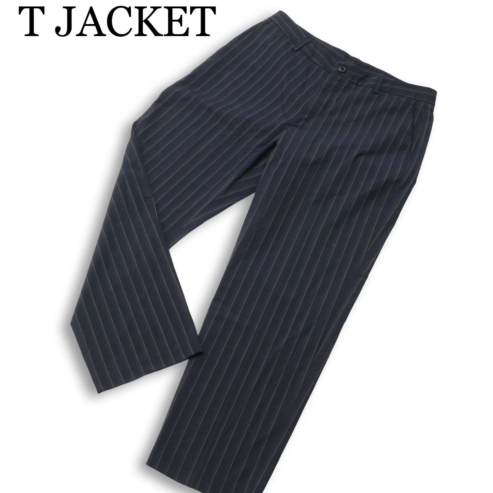 イタリア製★ T JACKET トネッロ ティージャケット 春夏 ストライプ テーパード スラックス パンツ Sz.L メンズ