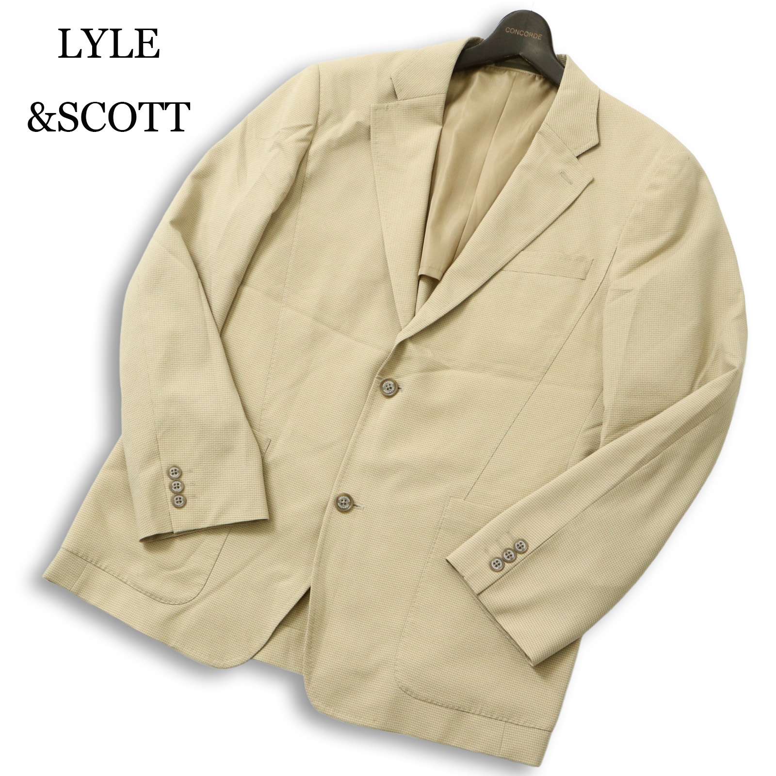 LYLE&SCOTT BLACK LABEL ライル＆スコット 春夏★ 背抜き チェック テーラード ジャケット Sz.LL メンズ 大きいサイズ