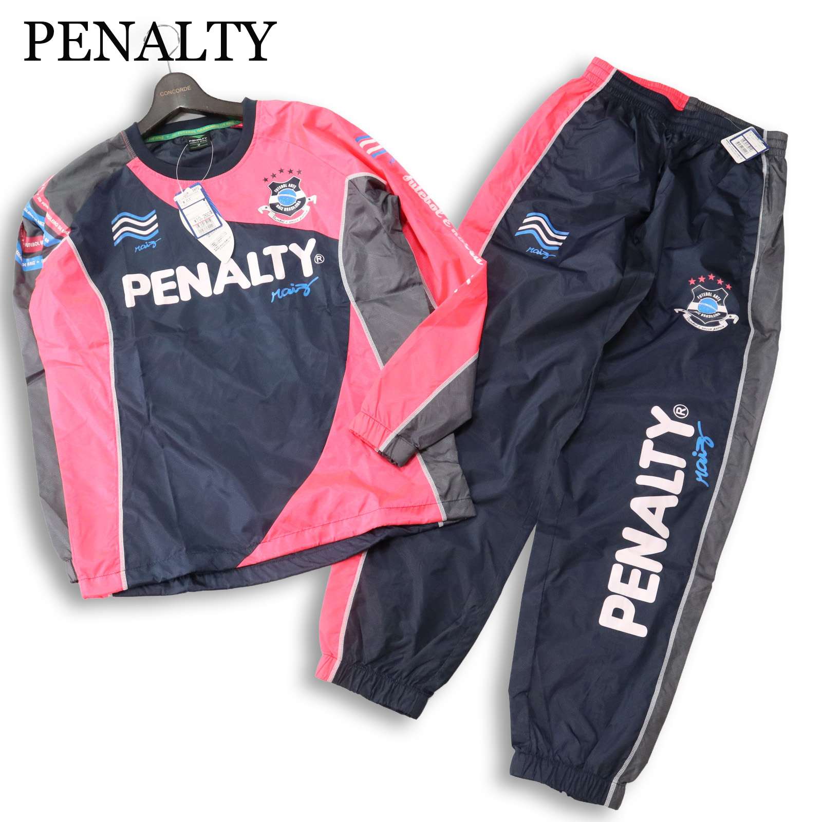 【新品 未使用】 PENALTY ペナルティ ハイスピステスーツ★ ピステ 上下セット サッカー フットサル ウェア Sz.M メンズ