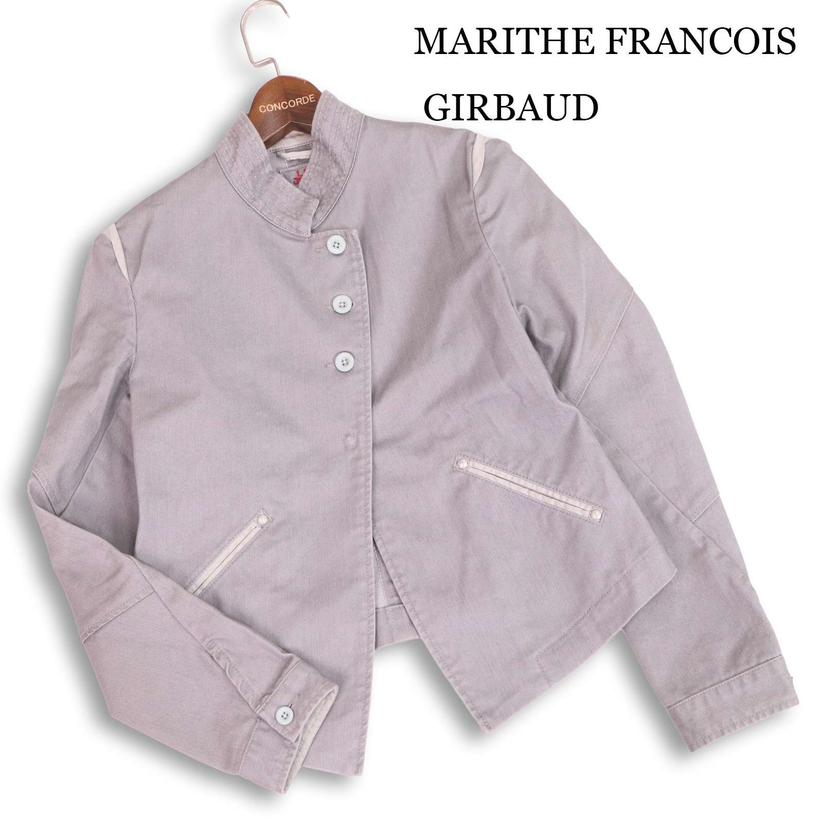 名作 希少★ MARITHE FRANCOIS GIRBAUD マリテフランソワ ジルボー 立体裁断 ハの字 ブルゾン ジャケット Sz.M レディース