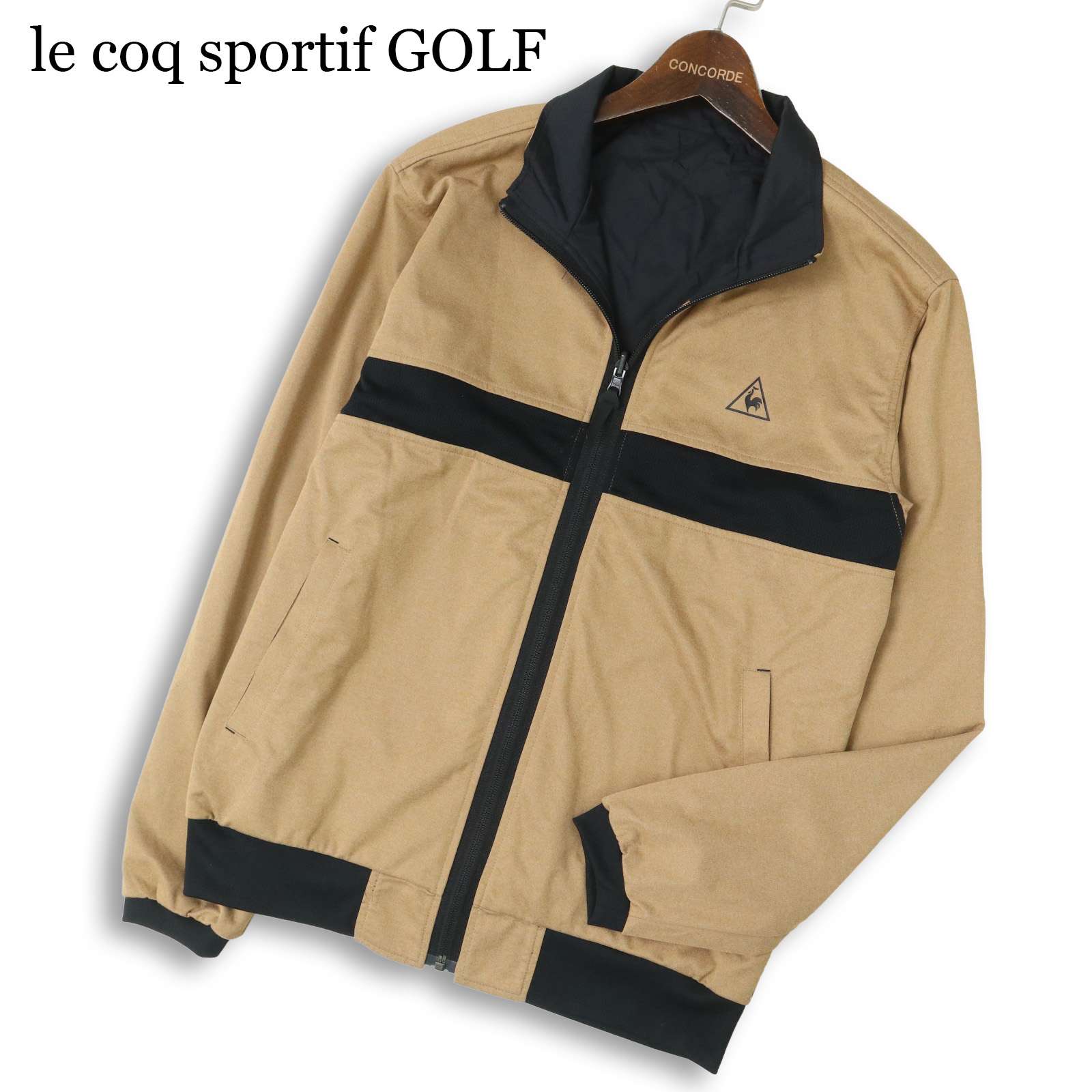 le coq sportif GOLF ルコック スポルティフ ゴルフ 通年 2WAY★ リバーシブル ロゴ刺繍 ブルゾン ジャケット Sz.M メンズ