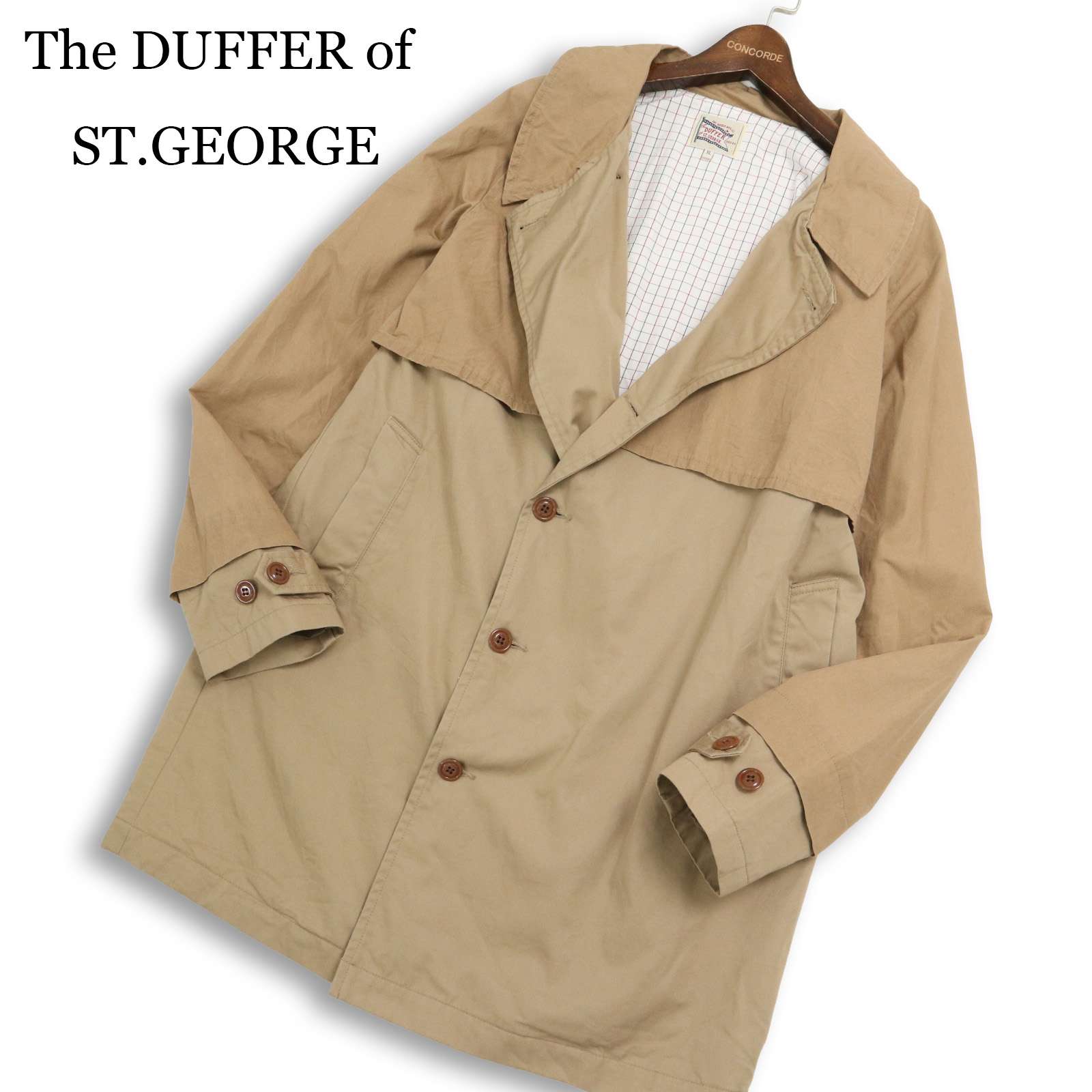 The DUFFER of ST.GEORGE ダファー オブ セントジョージ 通年★ 切替 スプリング コート 日本製 Sz.XL メンズ 大きいサイズ