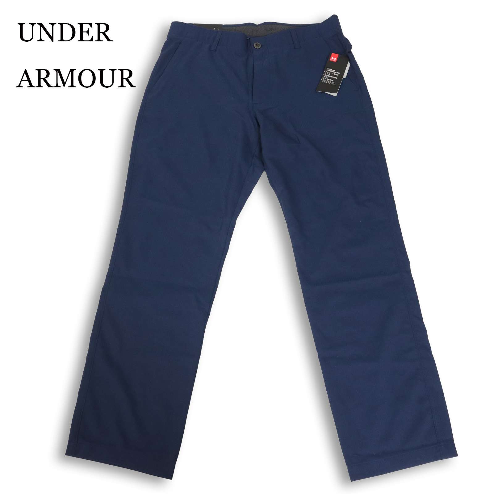 【新品 未使用】 UNDER ARMOUR アンダーアーマー 通年★ ストレッチ ストレート ゴルフ パンツ スラックス Sz.34 メンズ 紺 4,831円