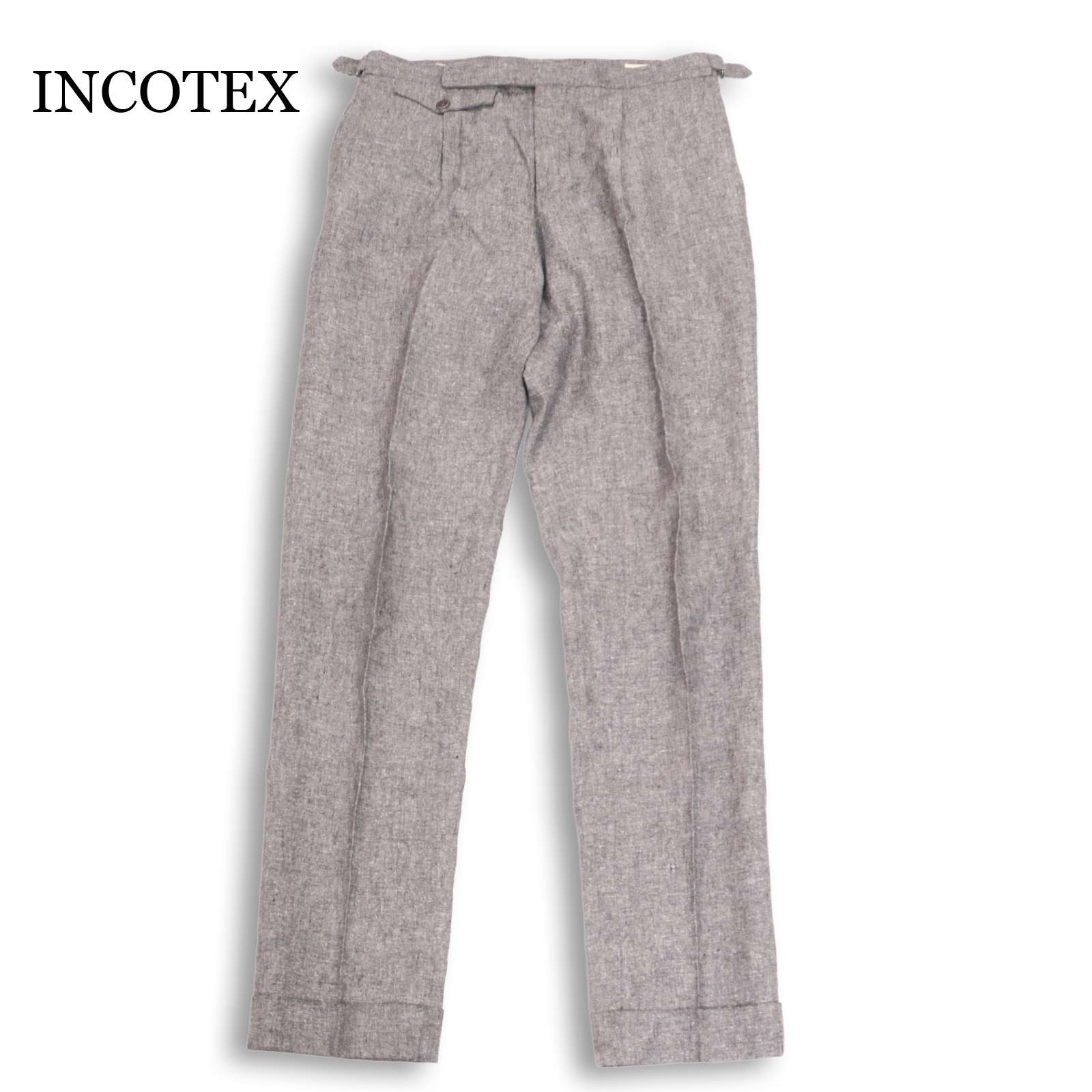INCOTEX インコテックス 春夏 ICEDONEGAL★ アイスドニゴール サマー ツイード スラックス パンツ Sz.52　メンズ