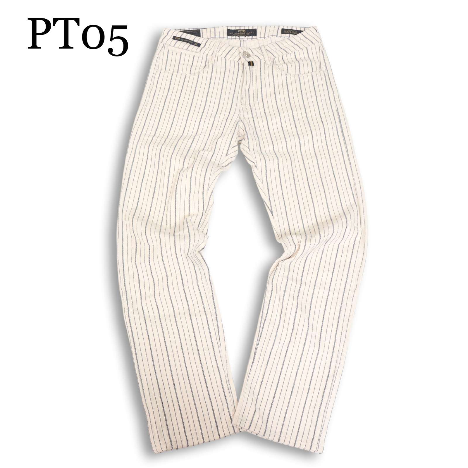 PT05 ピーティーゼロチンクエ COVER50 TAILOR★ 通年 ストライプ スリム トラウザー パンツ Sz.28 メンズ