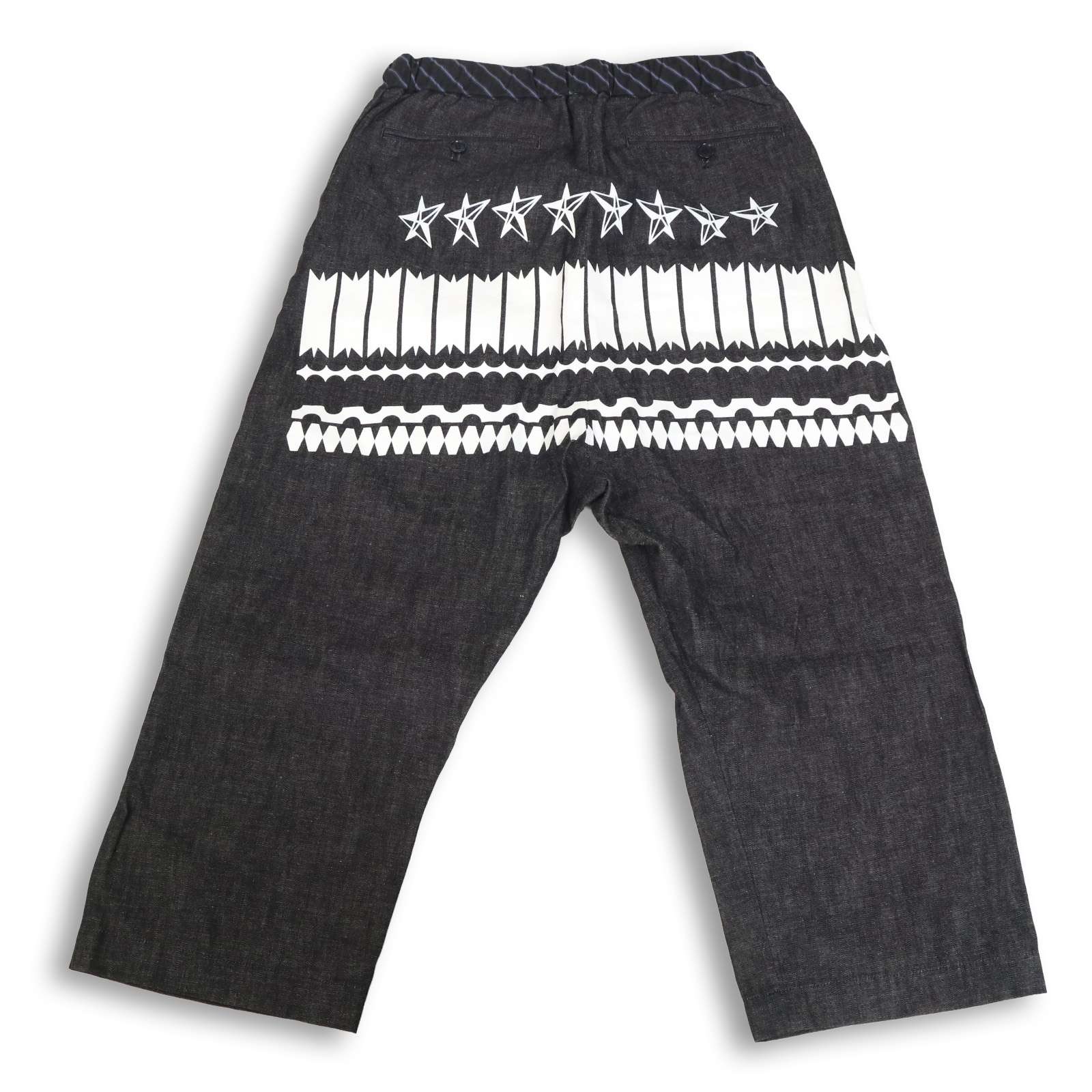 美品★ yoshio kubo ヨシオクボ 春夏 リネン混★ サルエル イージー クロップド シャンブレー デニム パンツ Sz.2　メンズ 6,656円