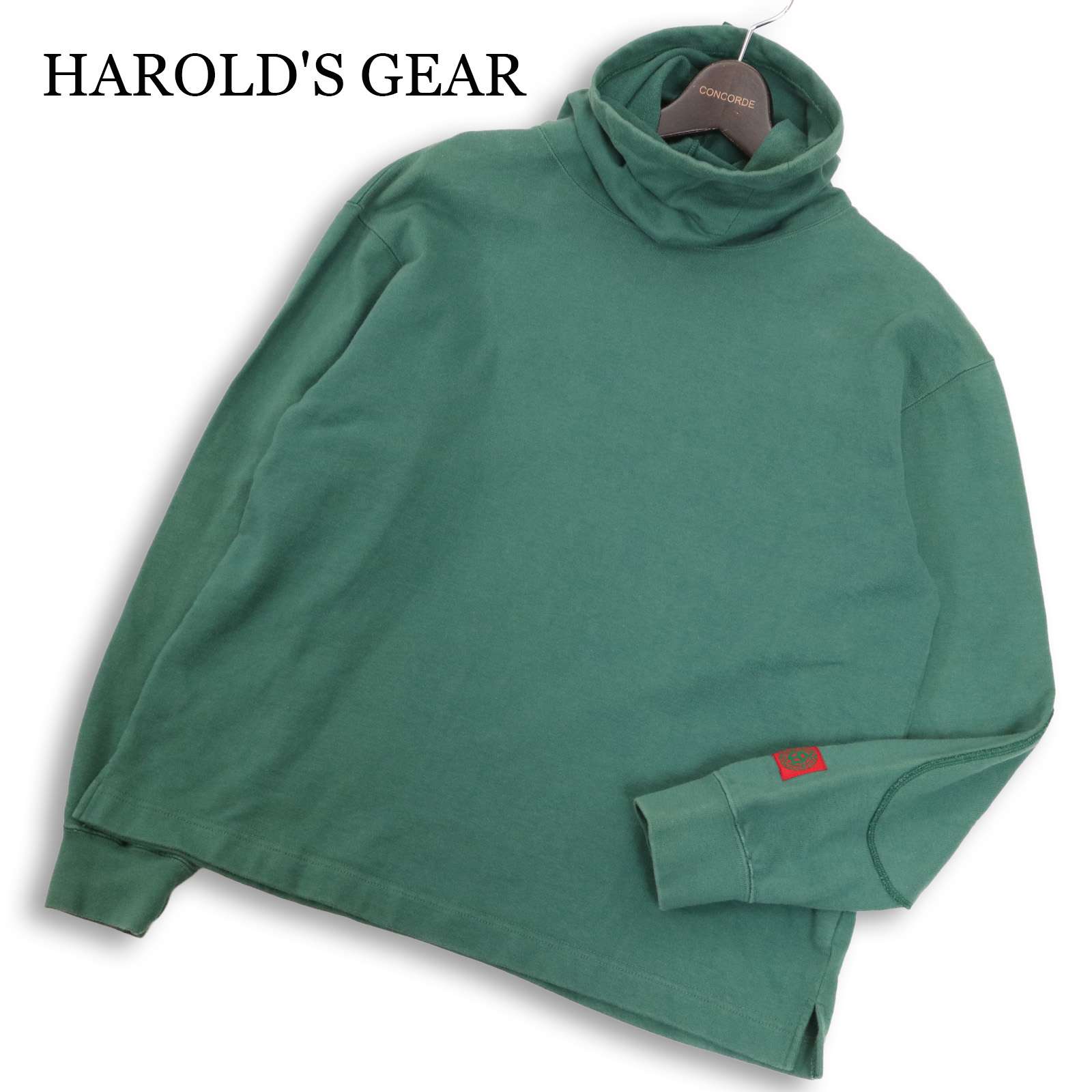 HAROLD\u0027S GEAR ハロルズギア 通年 ロゴタイプ 刷り上げる★ ハイネック 流汗 プルオーバー 調教師 日本製 Sz.F メンズ 自動自転車
