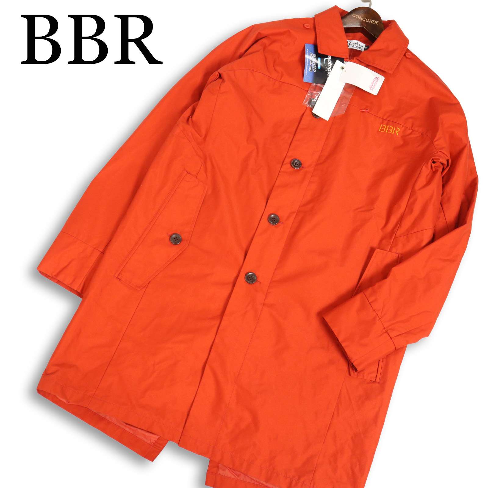 未当て嵌める品★ ATHLETA BBR アスレタ ボンビーアール × 逐次刊行物標準尺度 雨合羽 透湿★ステンカラー 厚地の外套 Sz.M メンズ