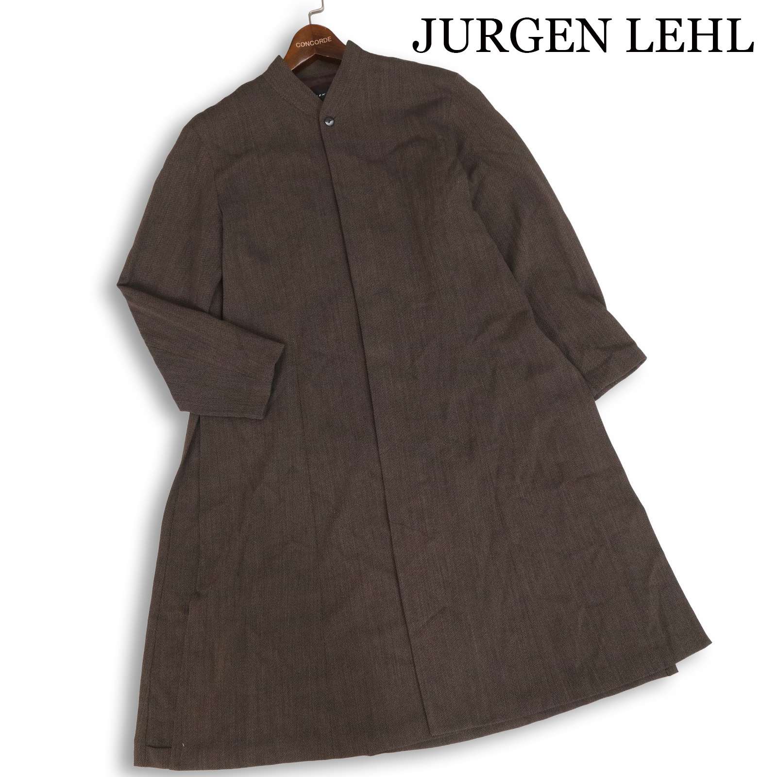 JURGEN LEHL ヨーガンレール 通年★ 羊毛100％ ロング 照明ランプ色つや 厚地の外套 Sz.M レディース