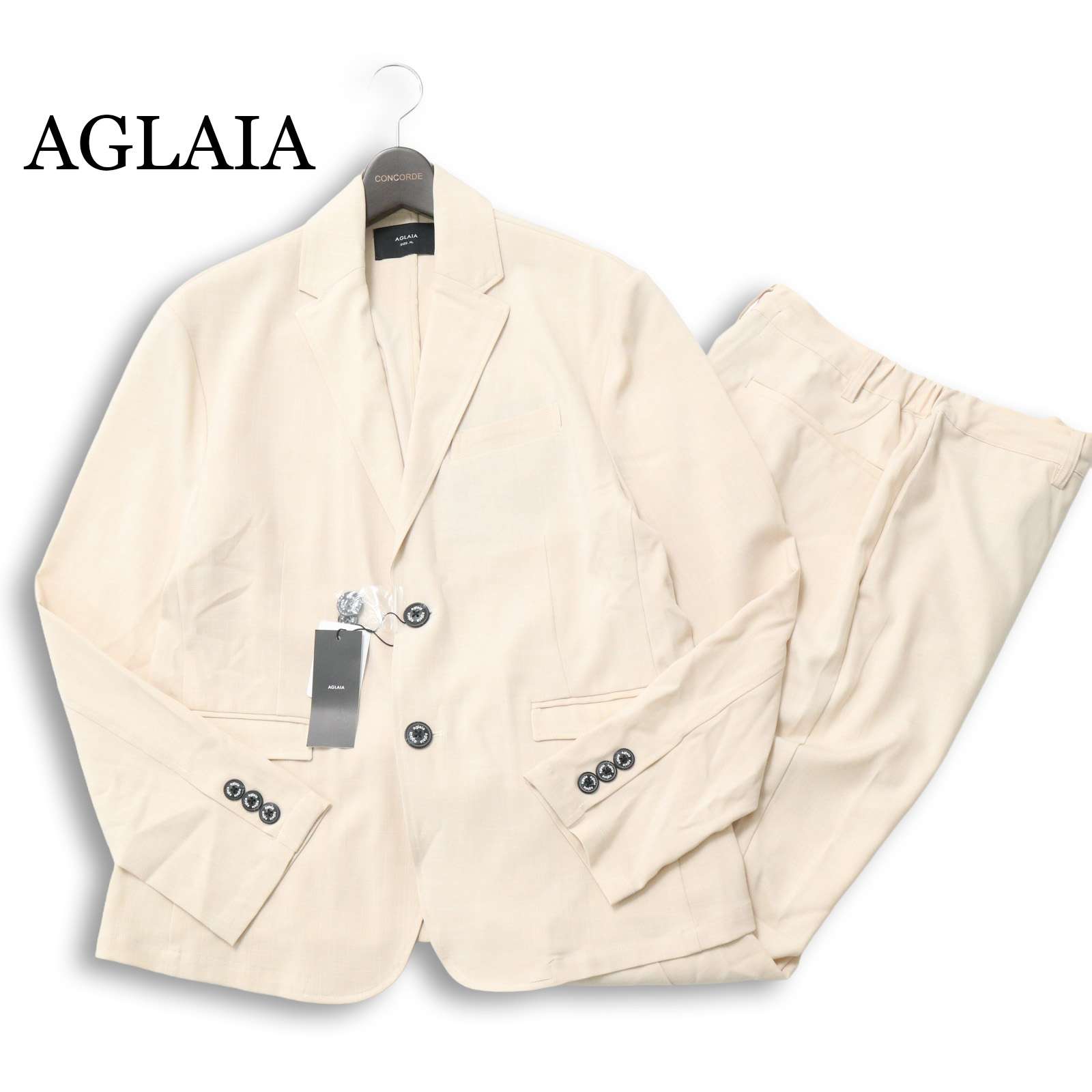 【新品 未当て嵌める】 AGLAIA アグライア 春夏★ 上衣 スラックス ズボン下 セットアップ 背広 Sz.XL メンズ 馬鹿でかい大きさ