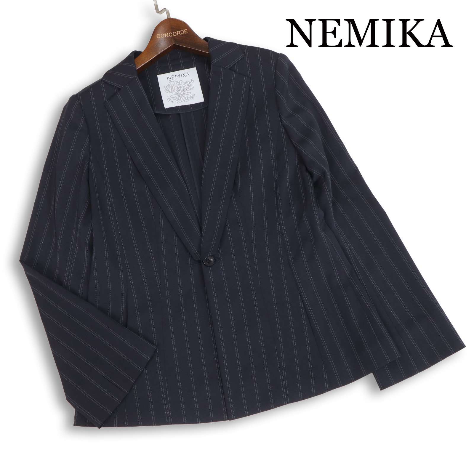 美品★ NEMIKA by Leilian ネミカ レリアン 通年 縞模様 1B テーラード 上衣 Sz.9 レディース 米国海軍