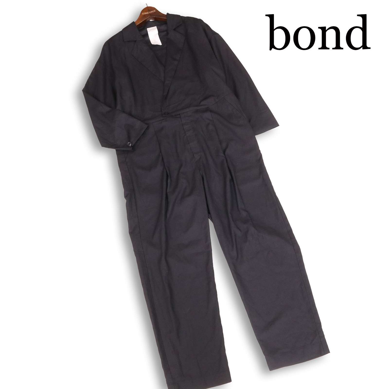 bond ボンド カルデサック 通年★ テーラー風 つなぎ オールインワン ジャンプスーツ 日本製 Sz.F レディース 黒