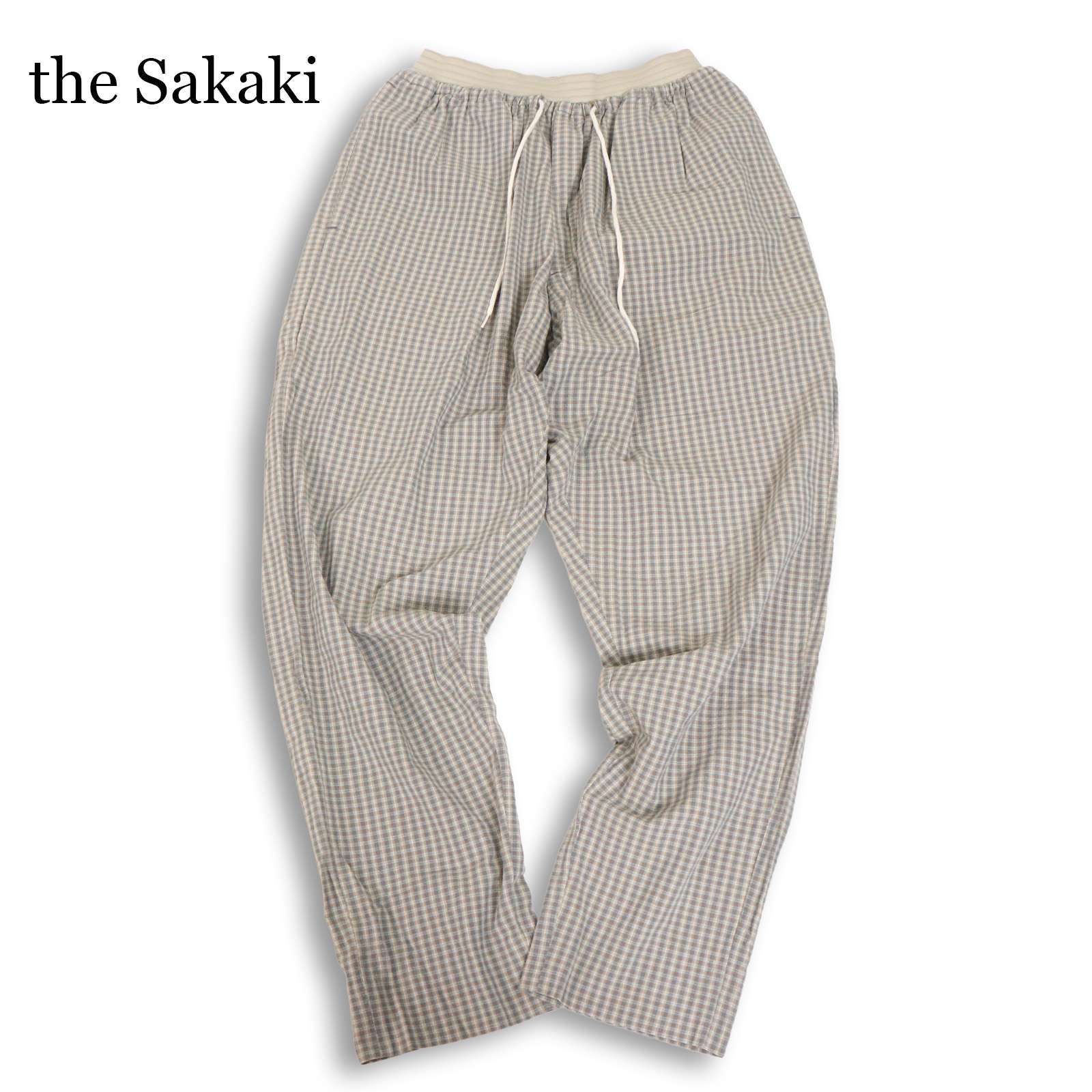 the Sakaki ザ サカキ 通年★ チェック柄 ワイド テーパード イージー パンツ 日本製 Sz.M メンズ