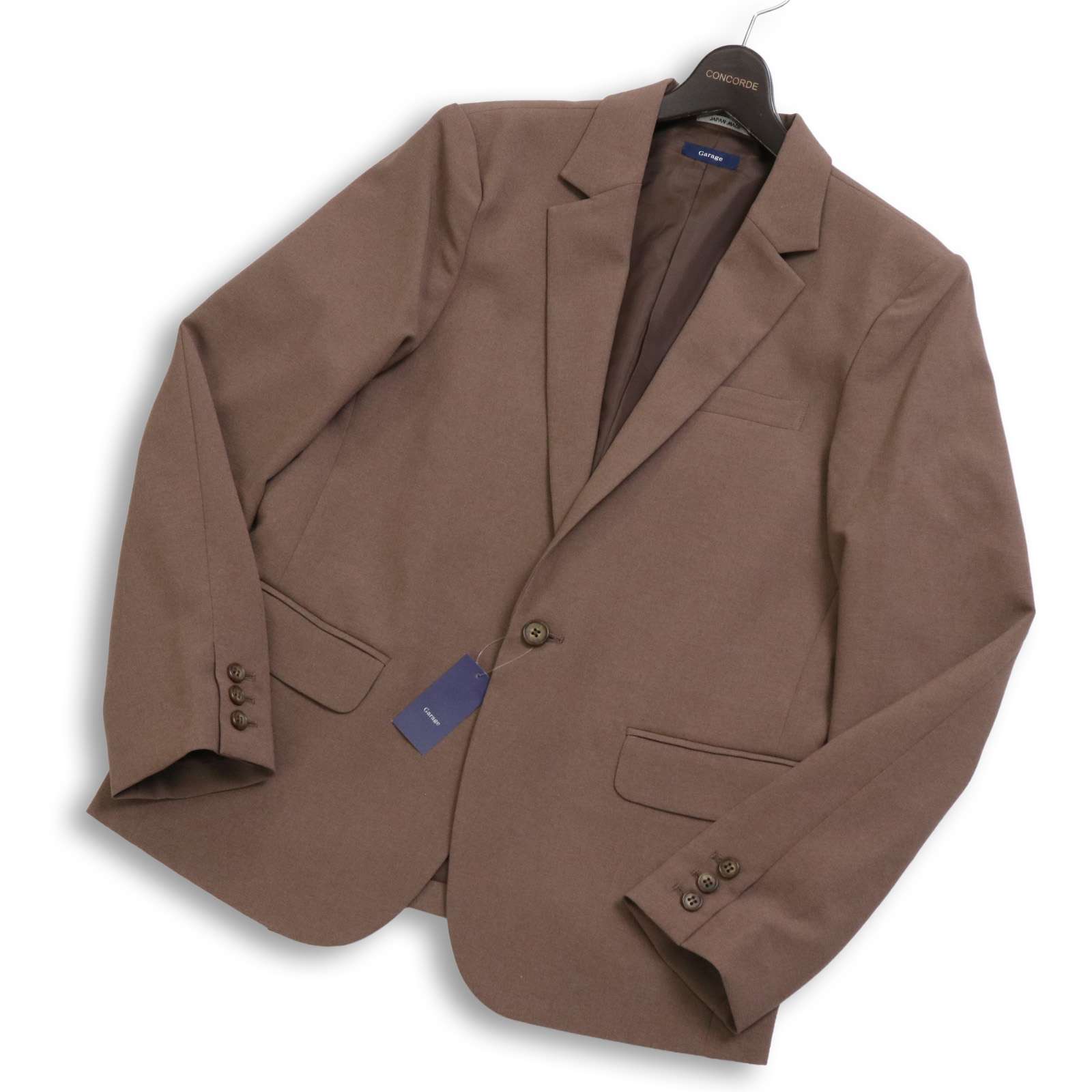 【新品 未使用】 Garage ガレージ 通年 総裏★ 1B テーラード ジャケット 日本製 大きいサイズ Sz.XL メンズ