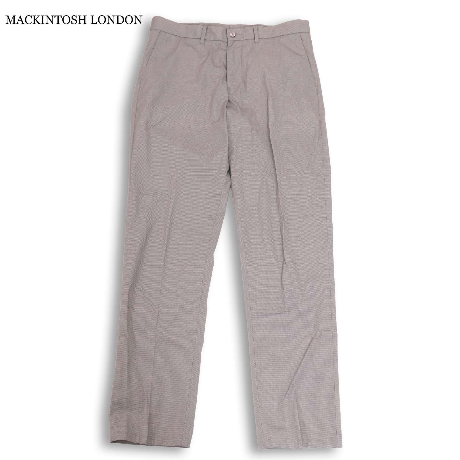 MACKINTOSH LONDON マッキントッシュ ロンドン 通年★ ストレッチ 千鳥格子 トラウザー パンツ スラックス Sz.86 メンズ 灰